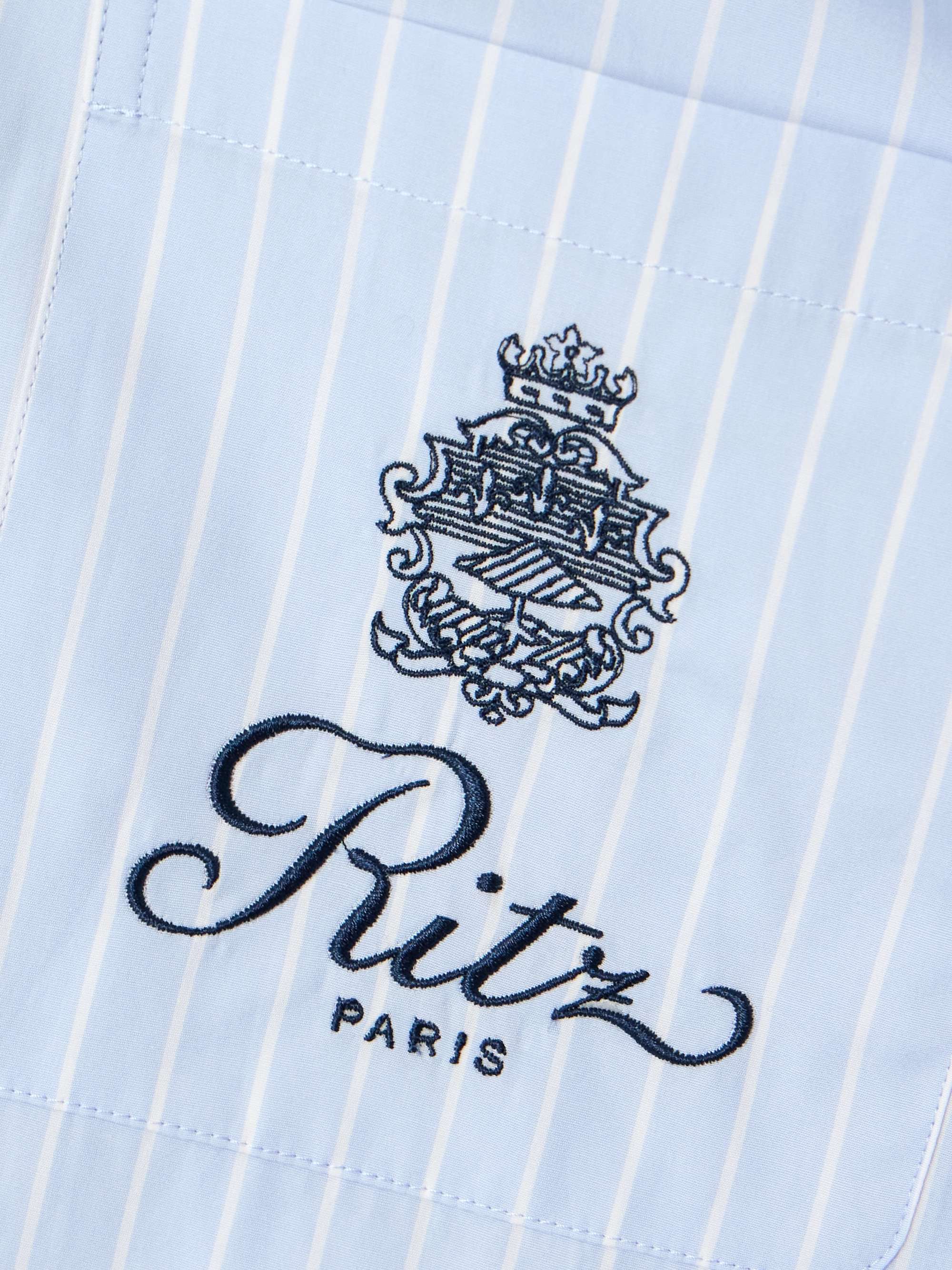 + Ritz Paris embroidered striped cotton-poplin shirt view