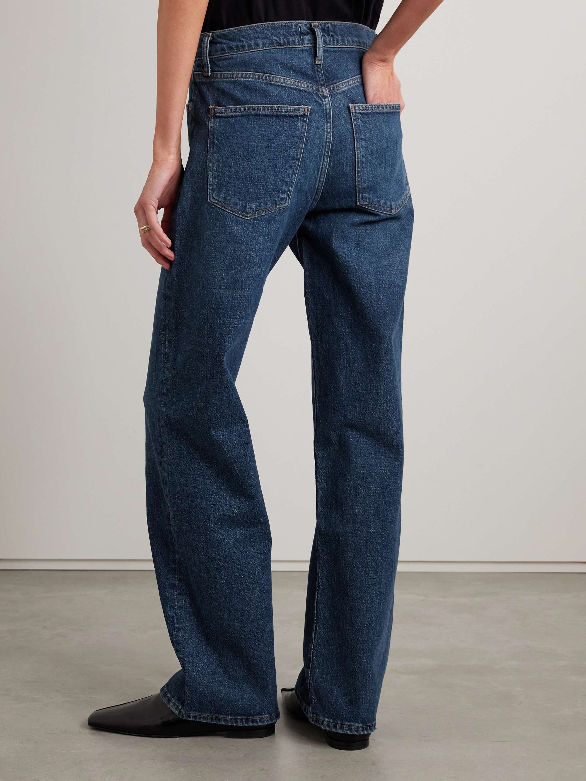 Harper mid-rise wide-leg jeans view