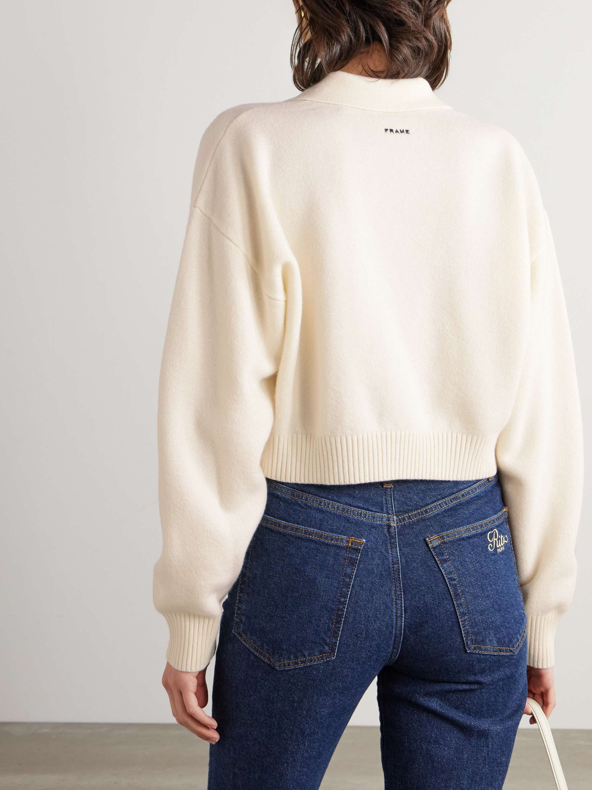 + Ritz Paris embroidered cashmere polo sweater view