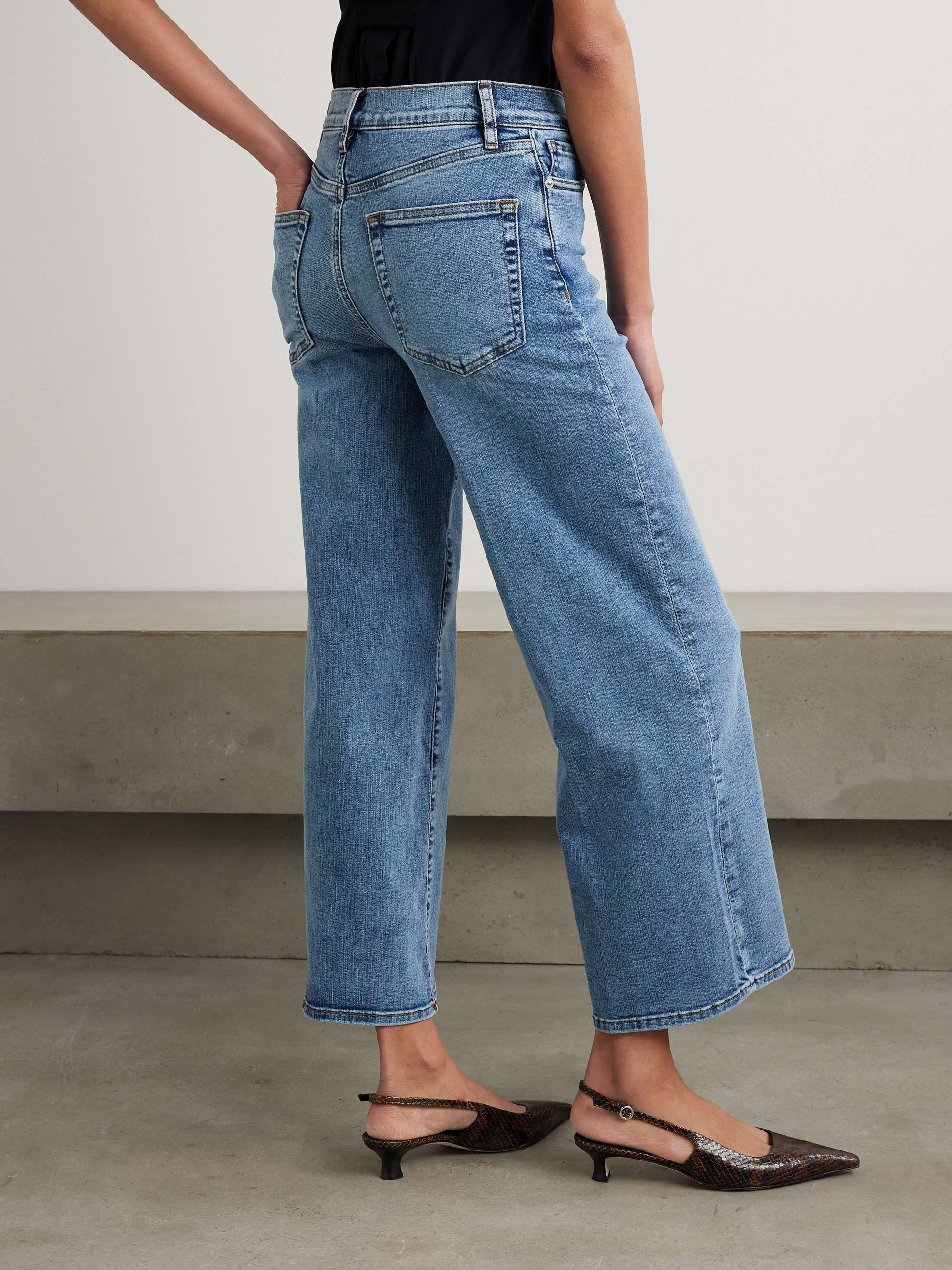 Le Pixie Slim Palazzo high-rise wide-leg stretch jeans view