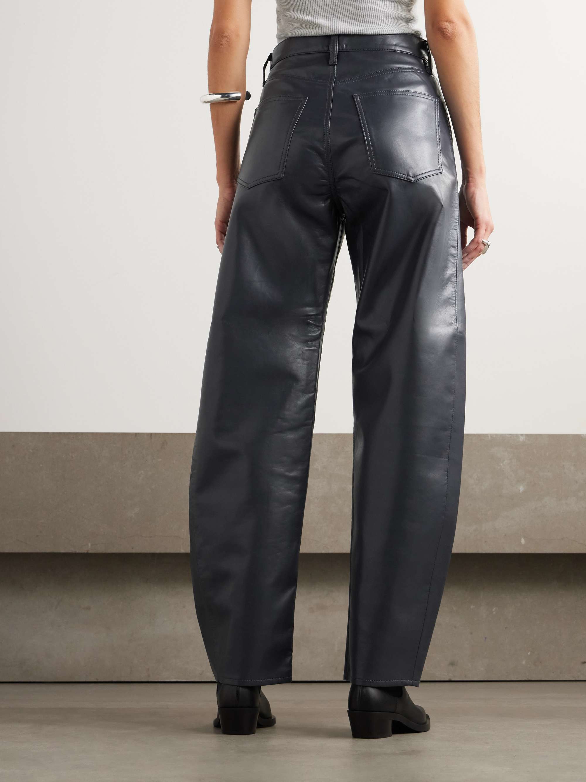 Luna Pieced recycled leather-blend barrel-leg pants view