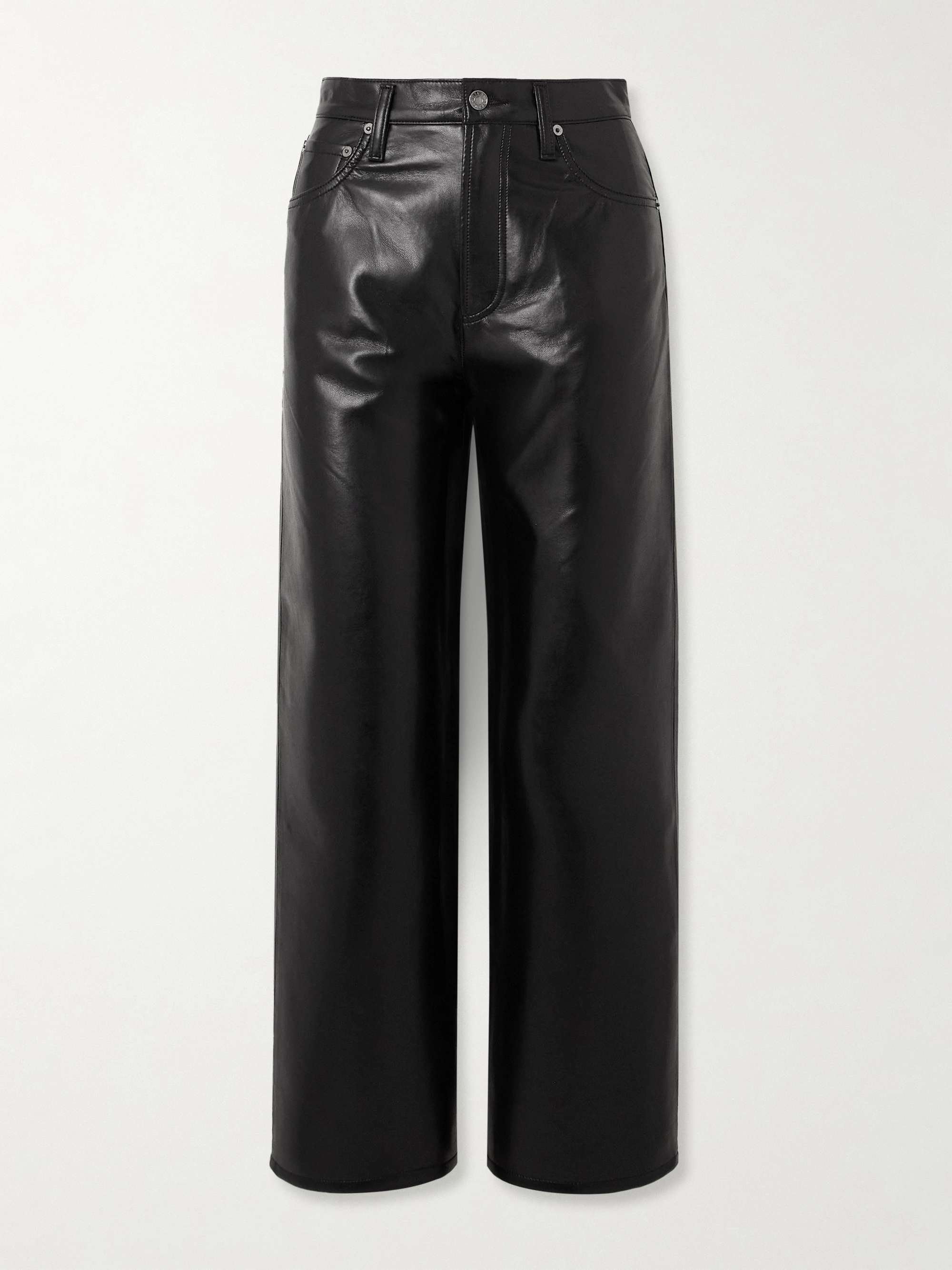 Ren cropped high-rise wide-leg leather pants view