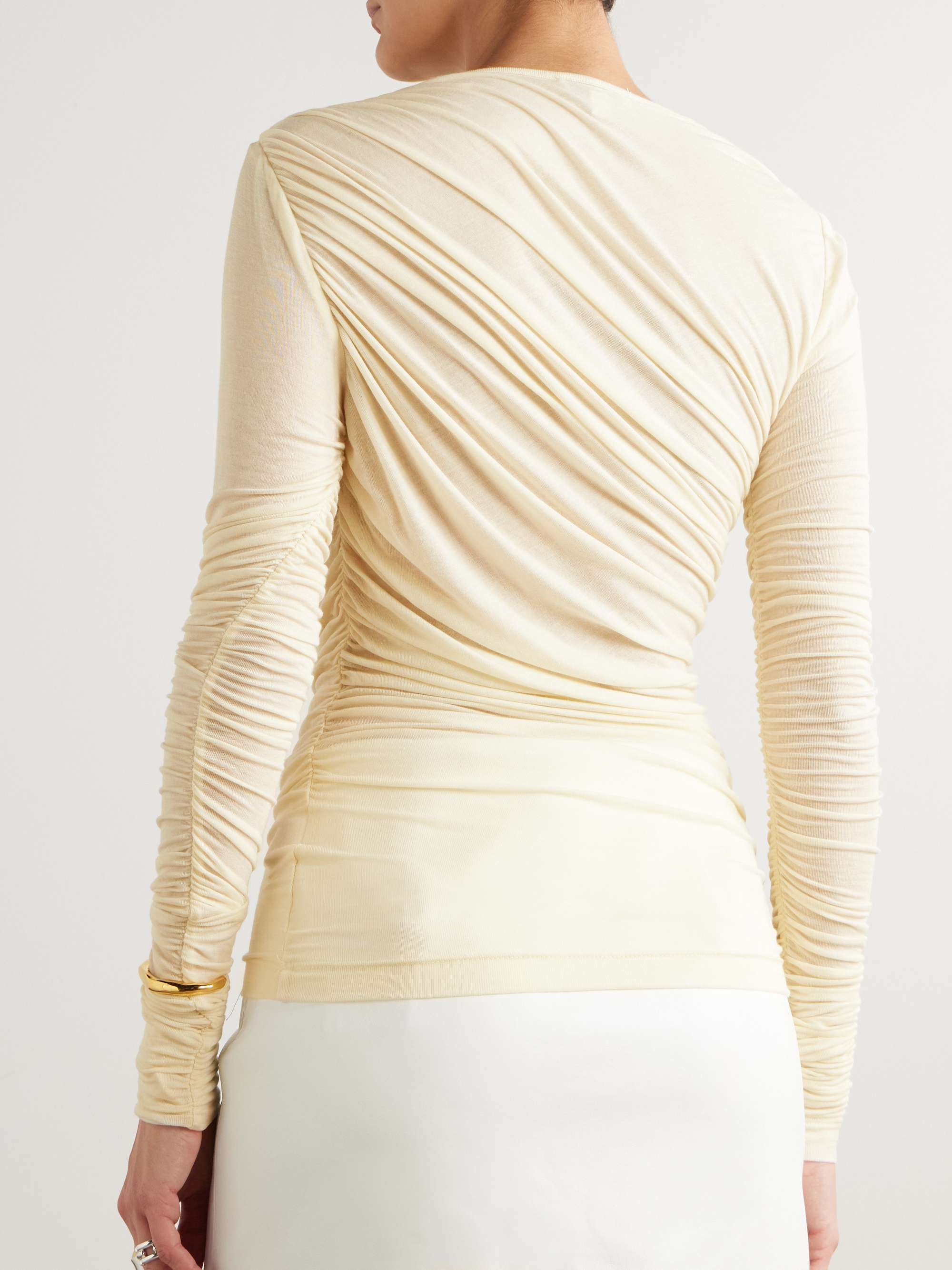 Tania draped stretch-TENCEL™ Lyocell jersey top view