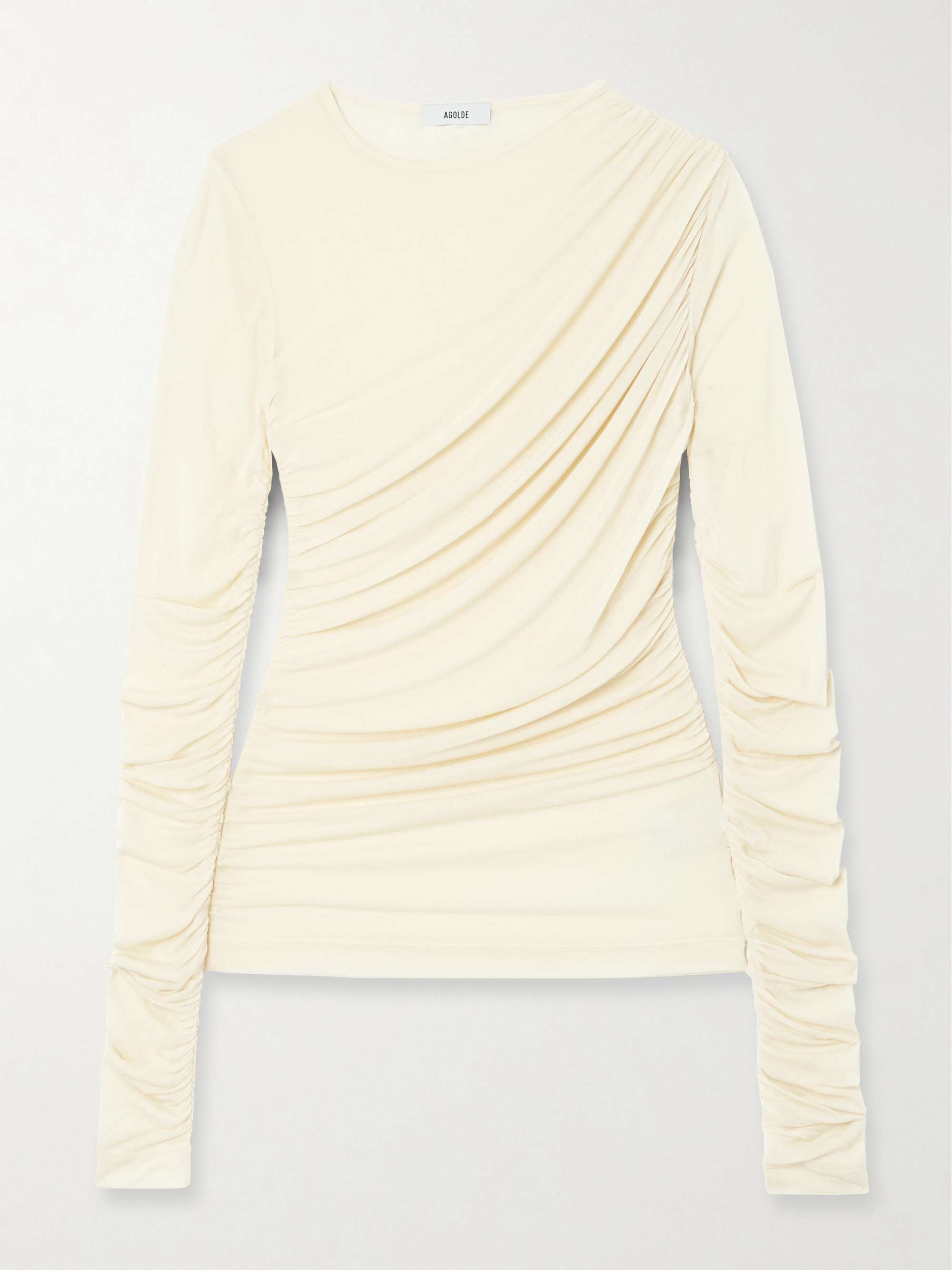 Tania draped stretch-TENCEL™ Lyocell jersey top view