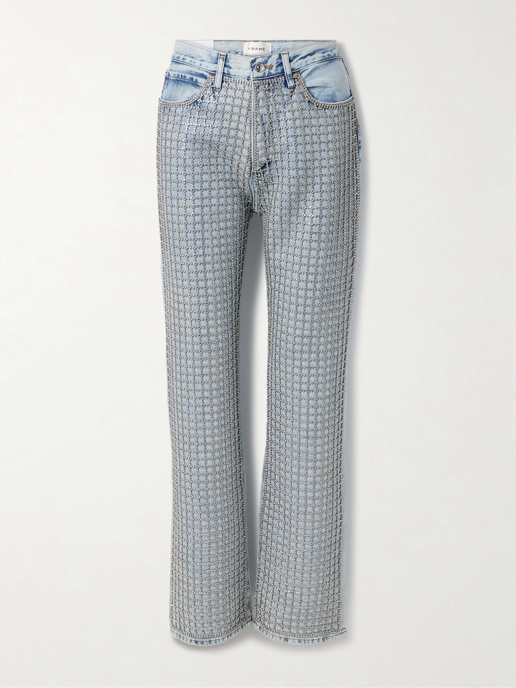 The Showgirl crystal-embellished high-rise straight-leg jeans view