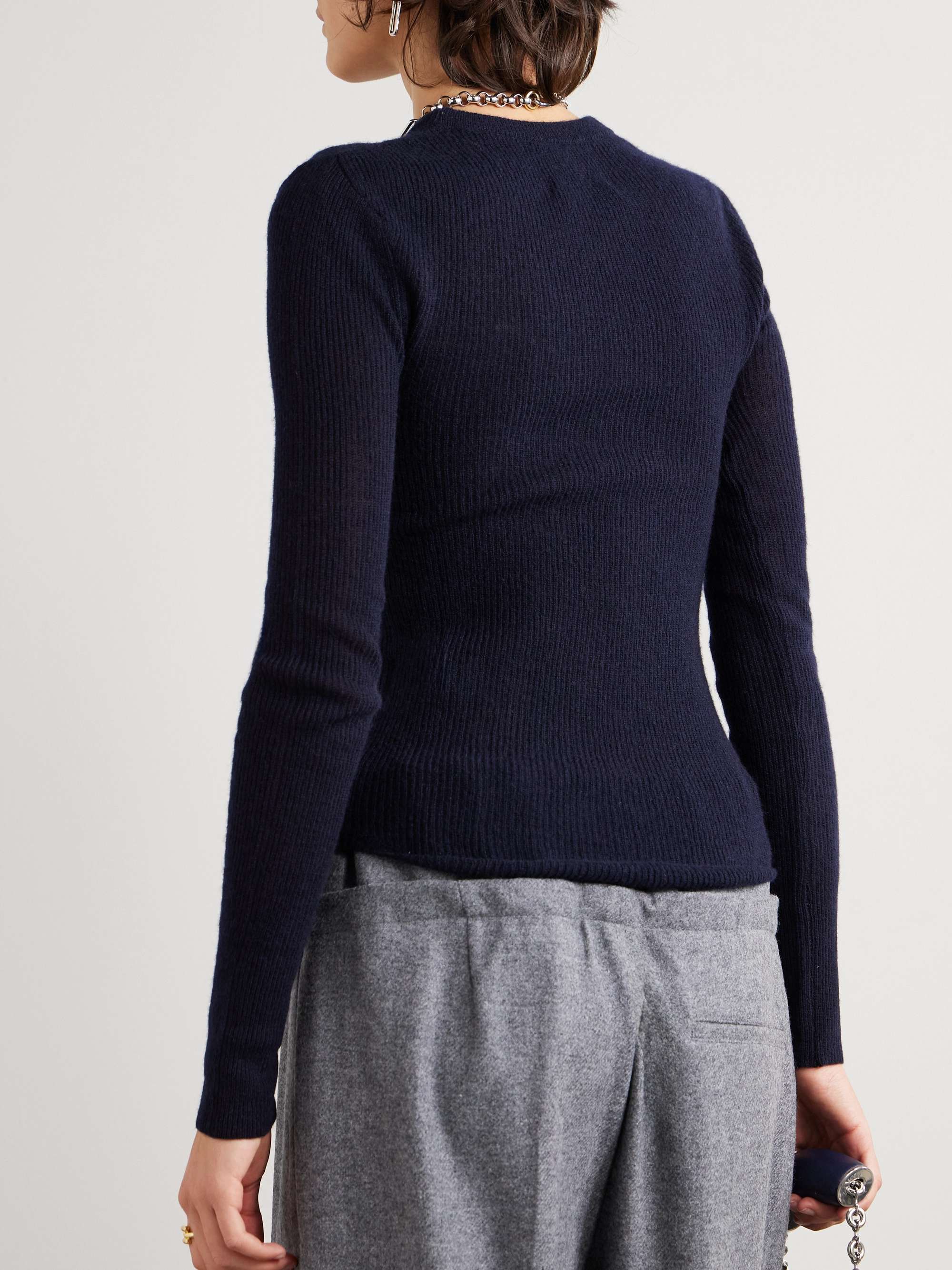 Alessia ribbed wool and cashmere-blend sweater view