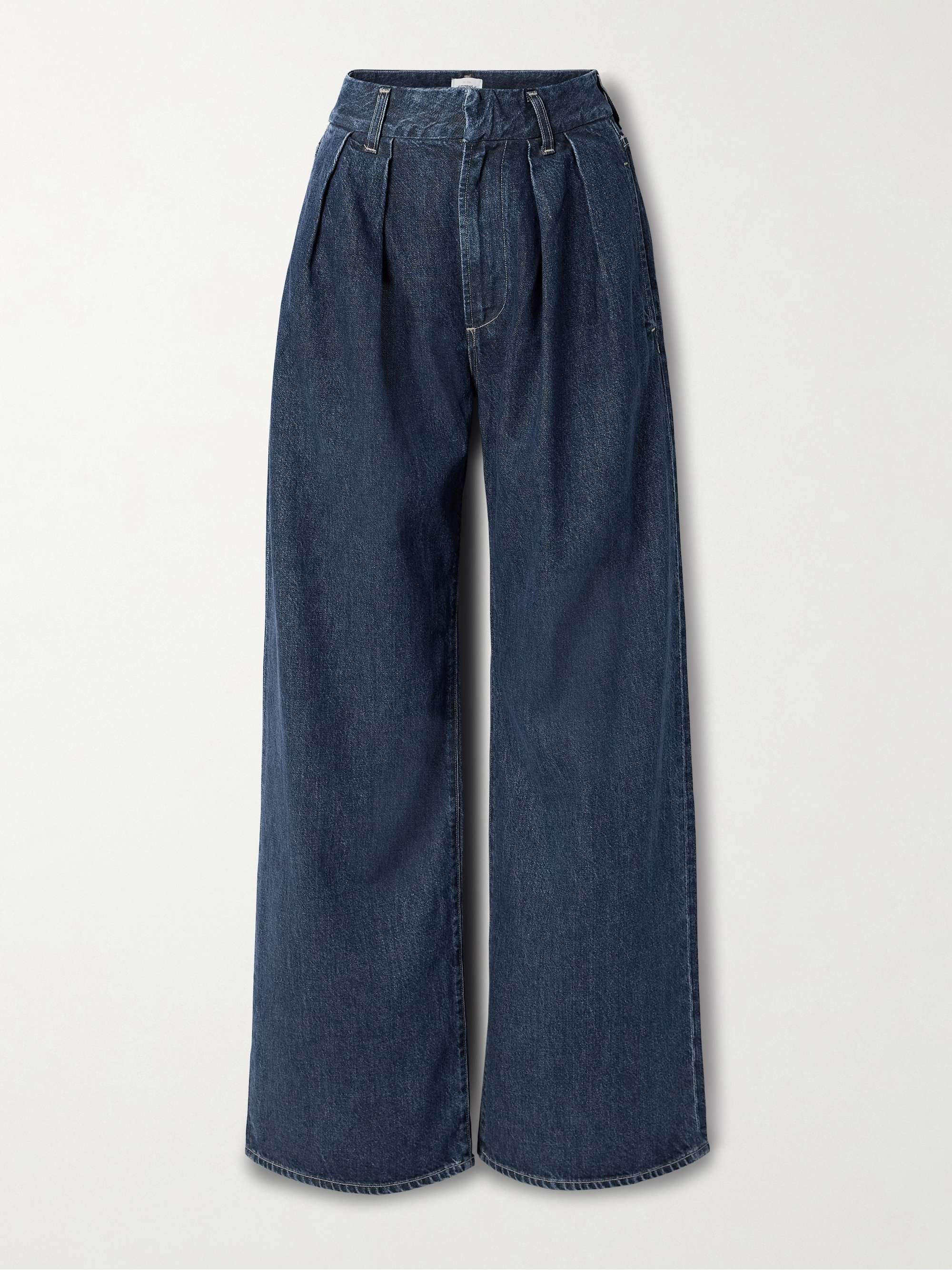 Petra pleated high-rise wide-leg jeans view