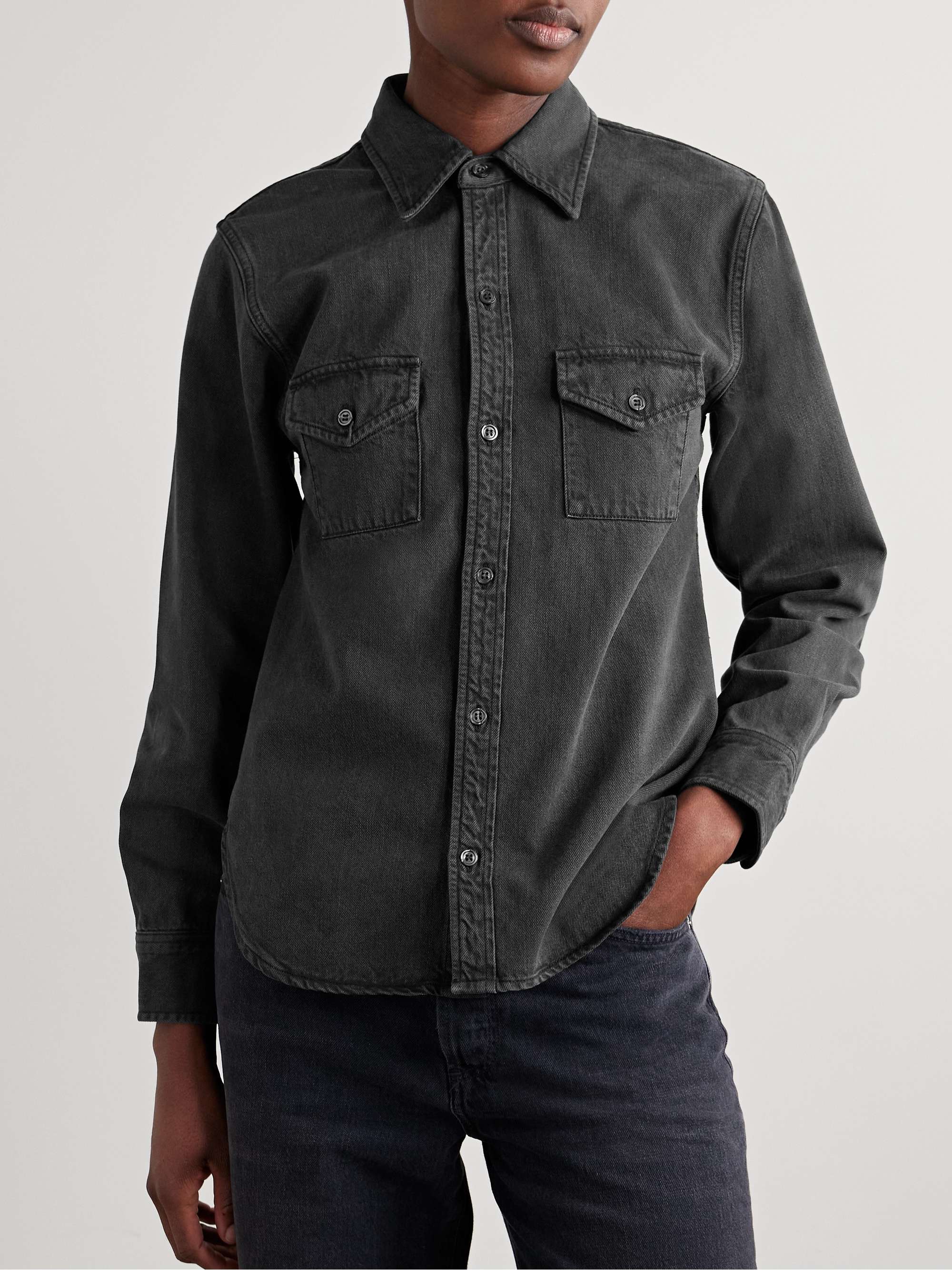 Baby Shay organic denim shirt view