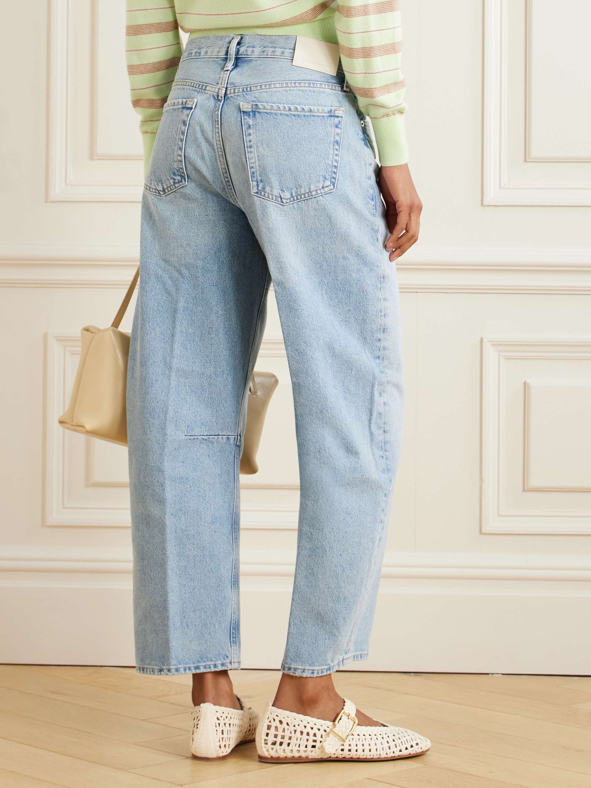 Miro mid-rise barrel-leg recycled jeans view