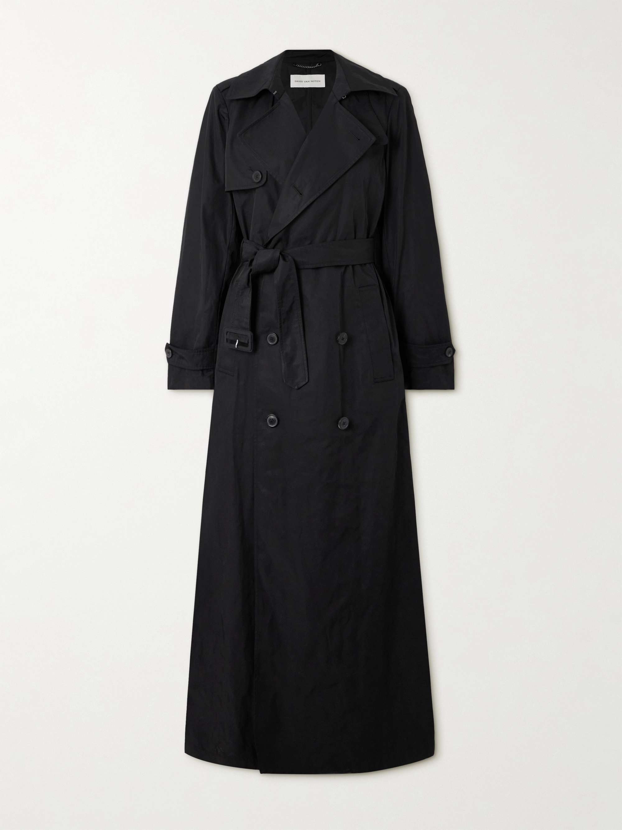 Double-breasted twill trench coat view