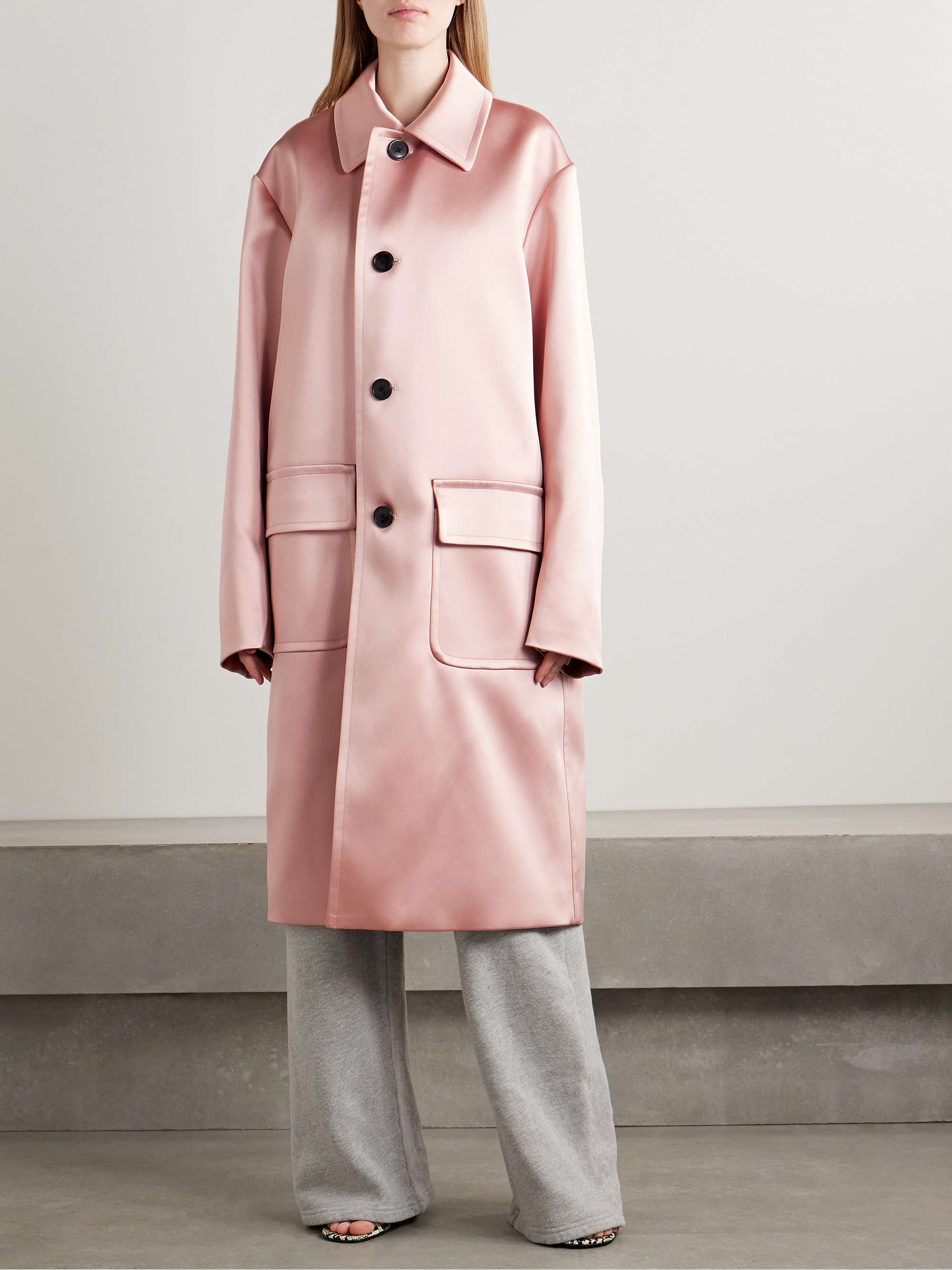 Oversized mikado coat view