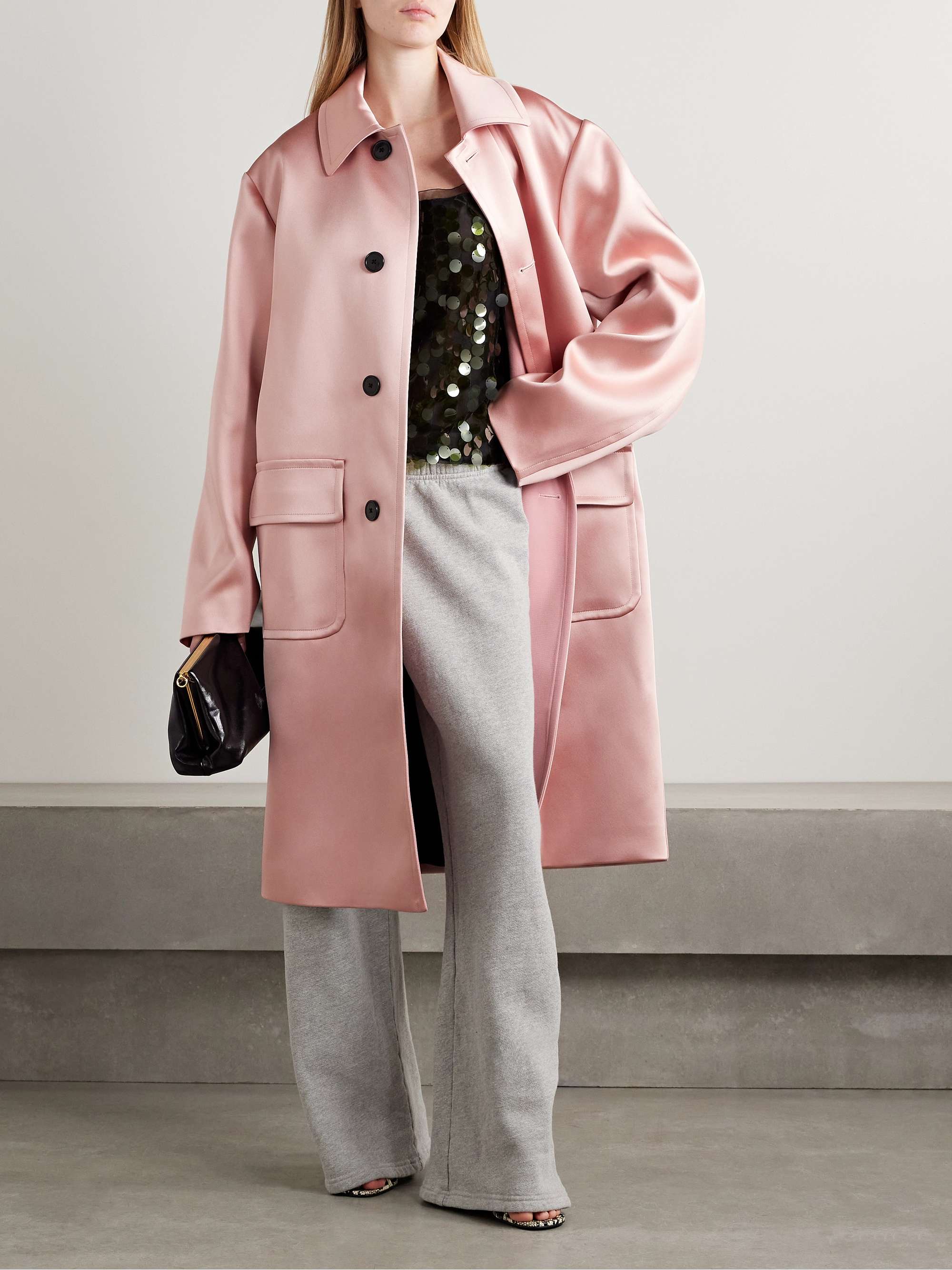 Oversized mikado coat view