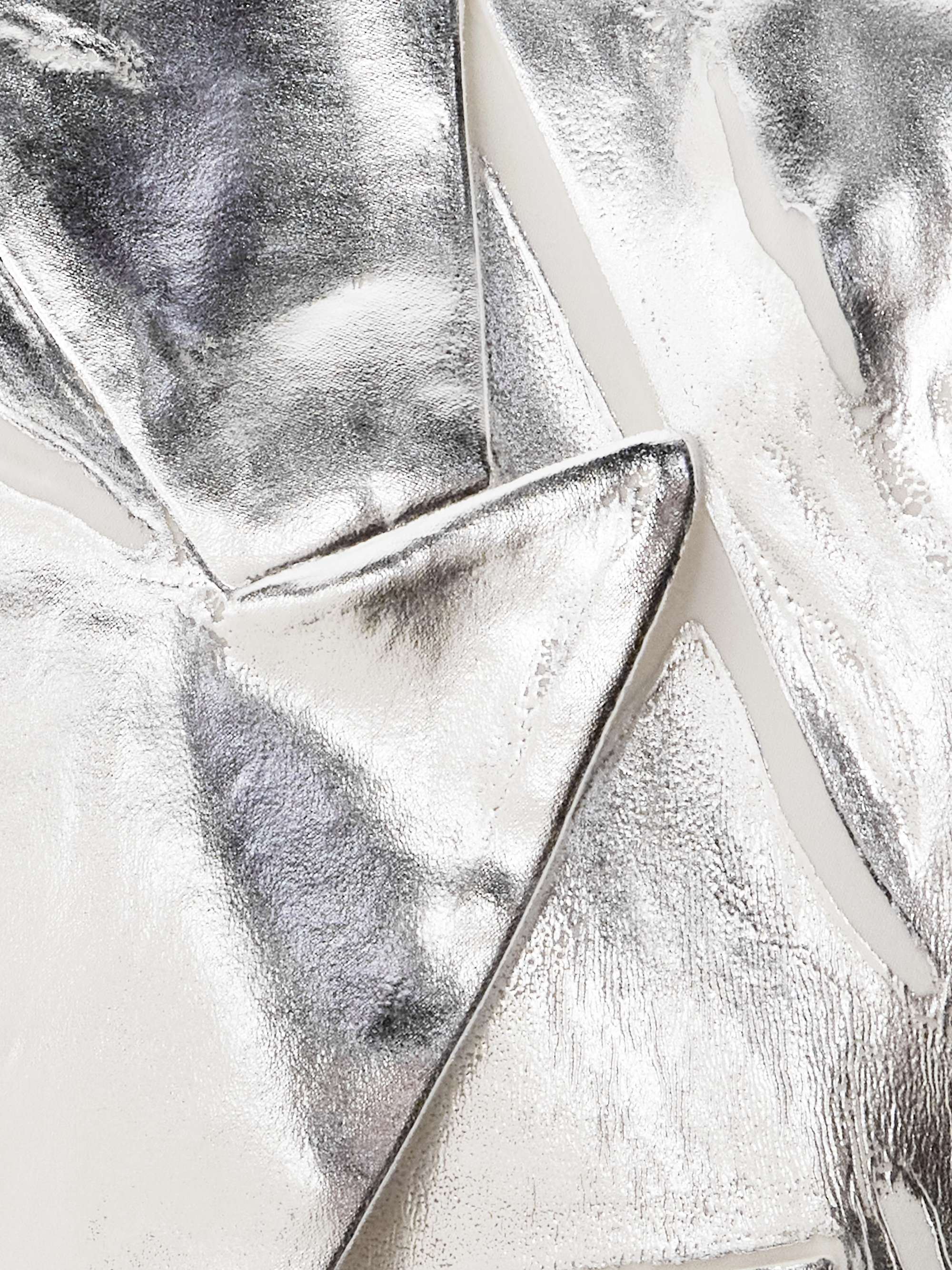 Double-breasted metallic coated-cotton blazer view
