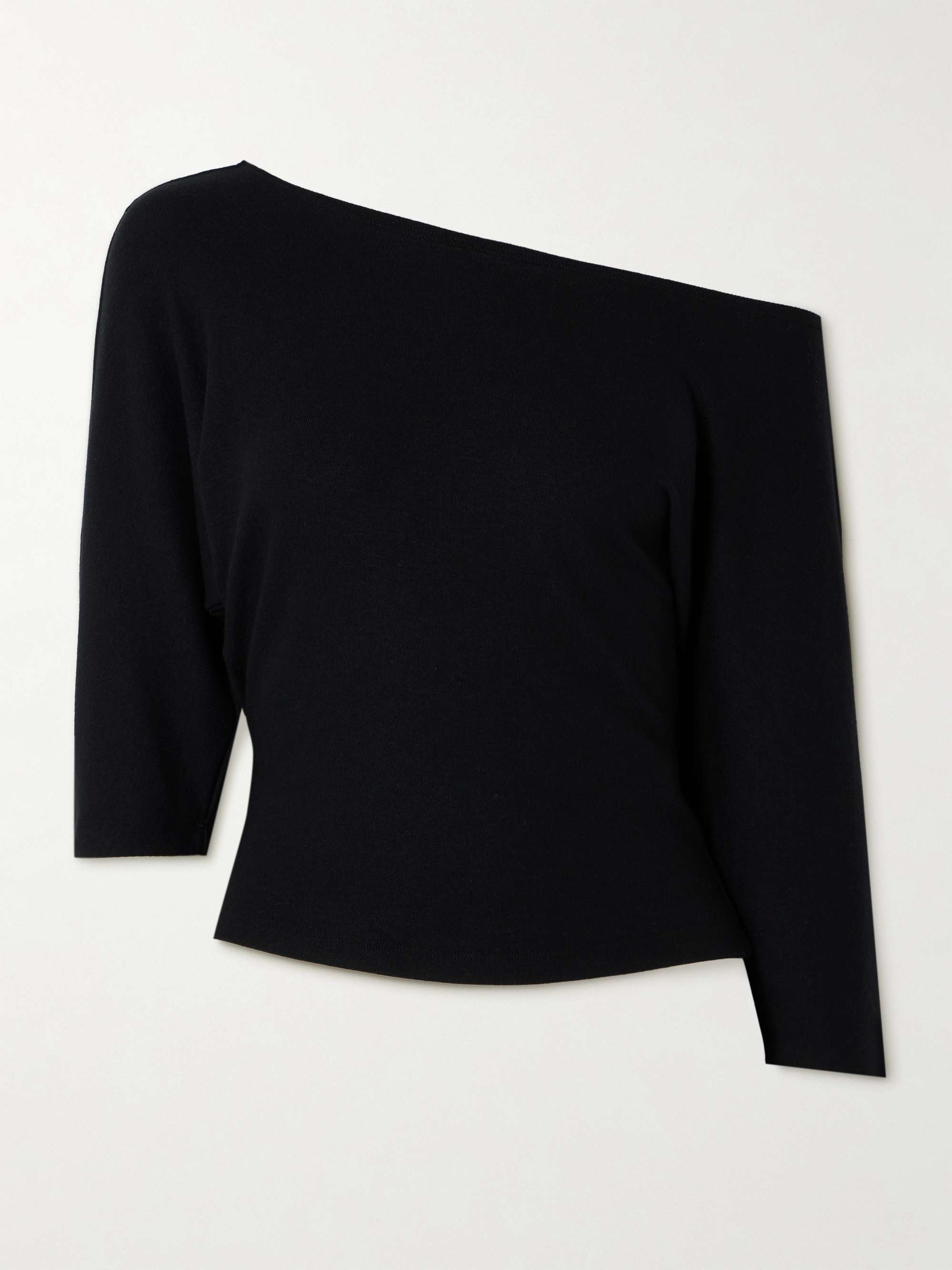 Lauren asymmetric off-the-shoulder jersey top view