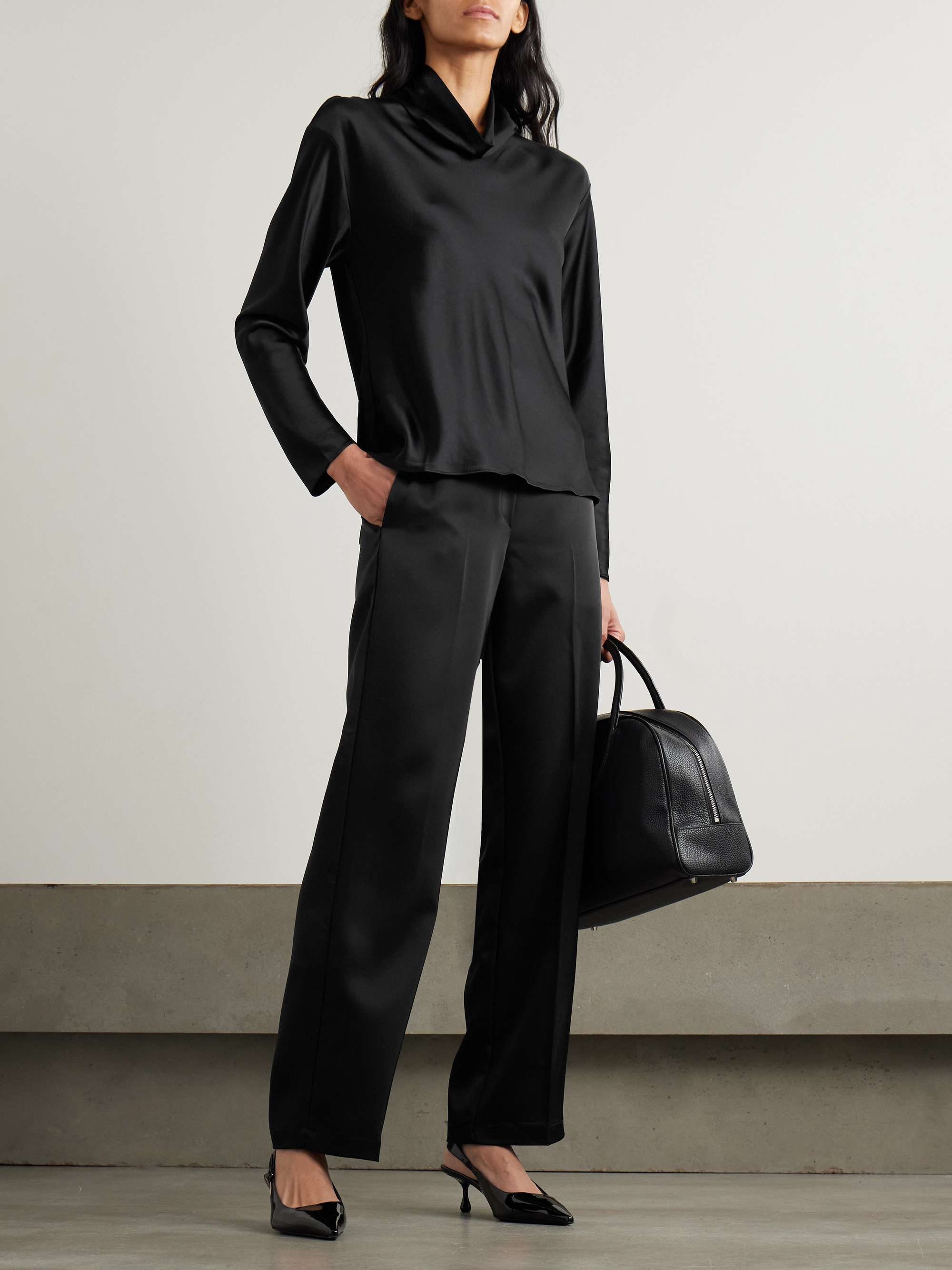 Barb draped satin blouse view
