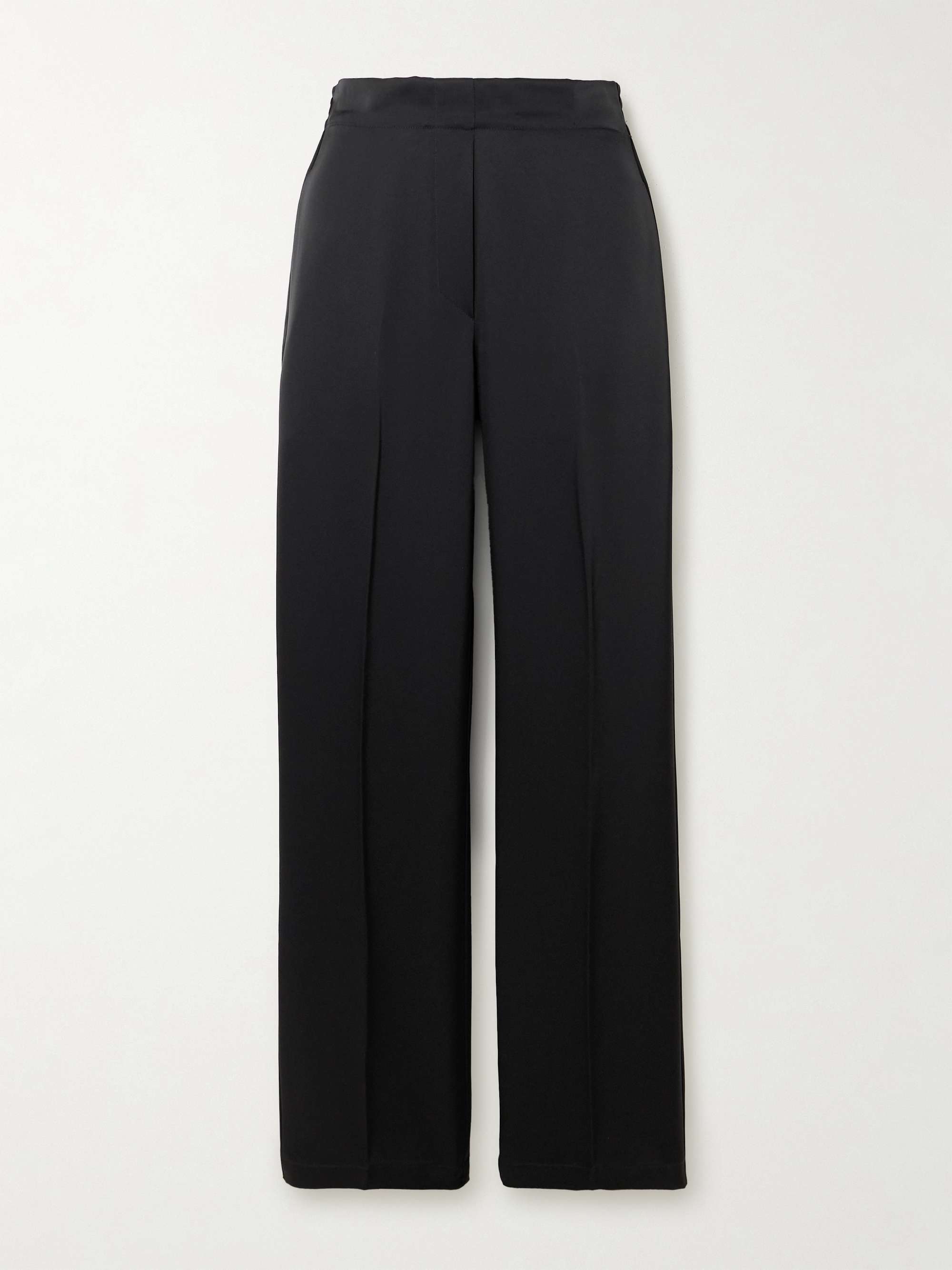 Barb pleated satin wide-leg pants view