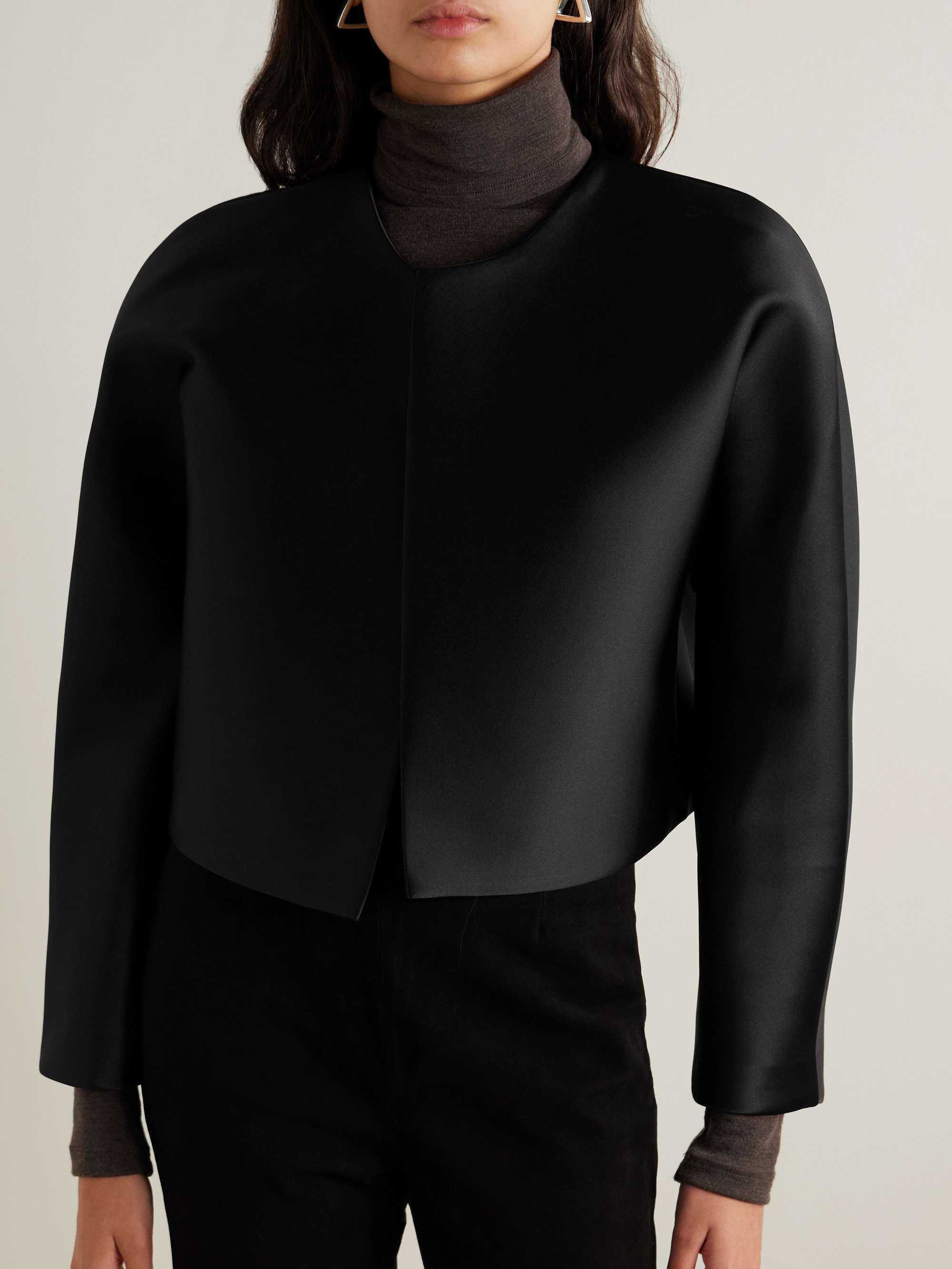 Bobbi cropped satin jacket view