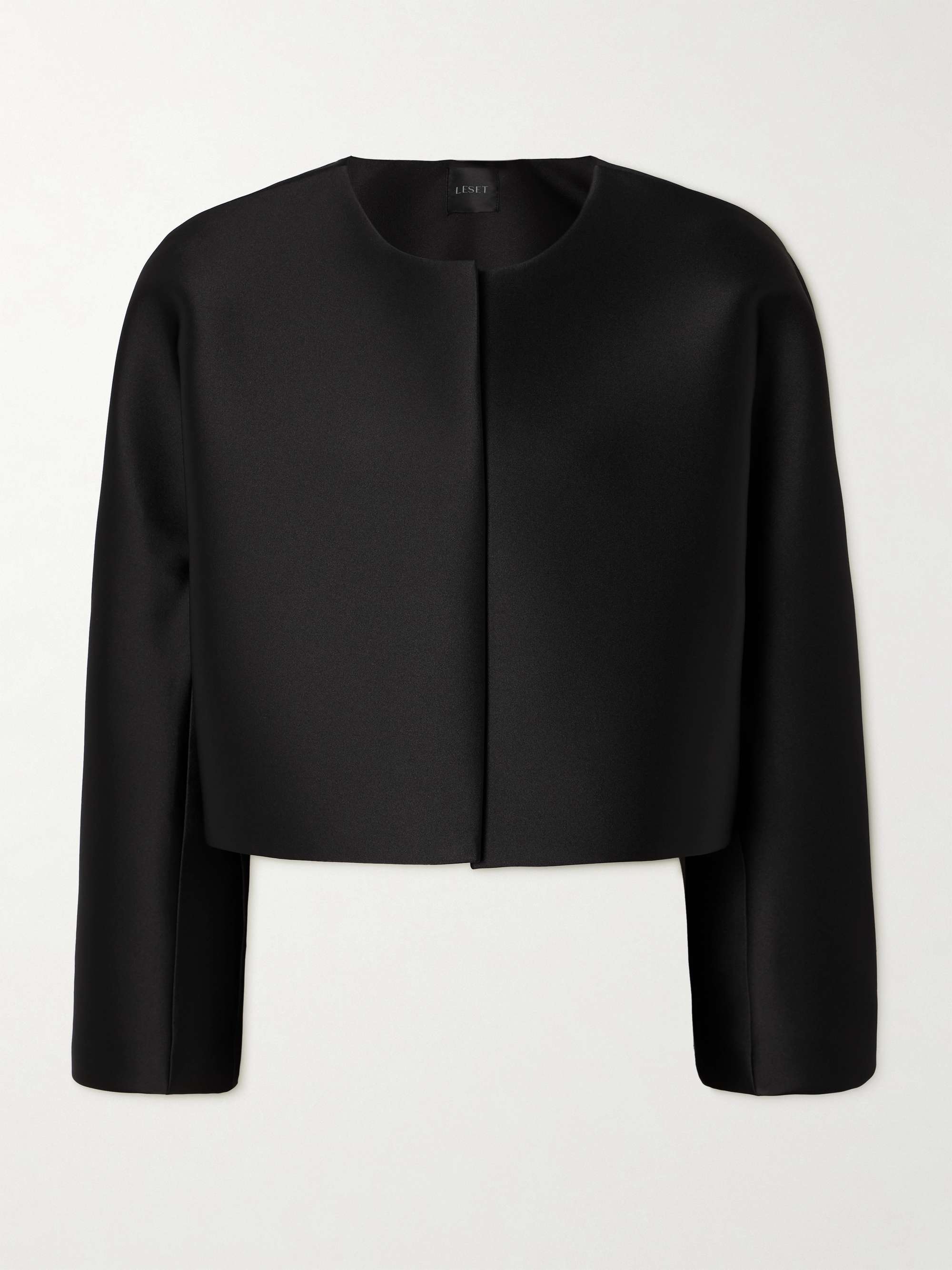 Bobbi cropped satin jacket view