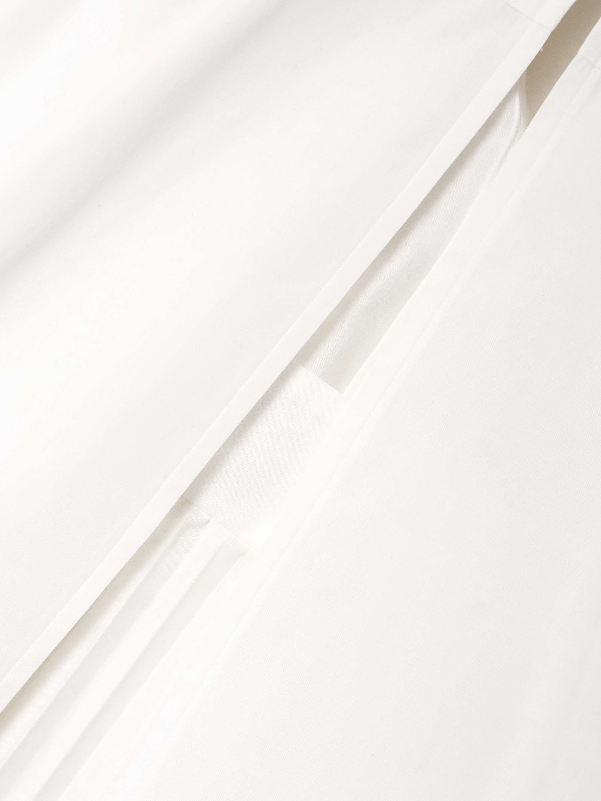 Layered pleated poplin midi shirt dress view