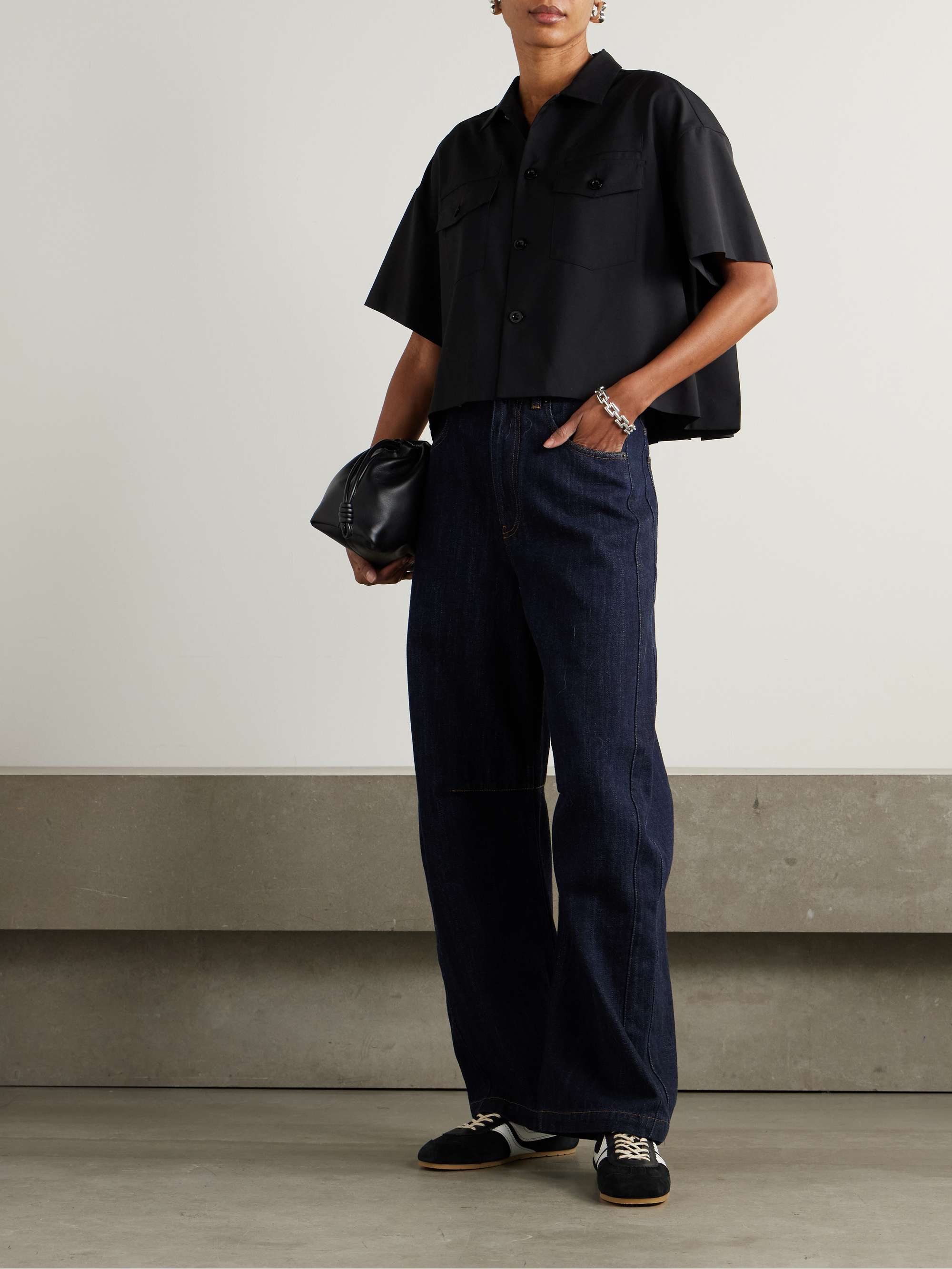 Cropped woven shirt view