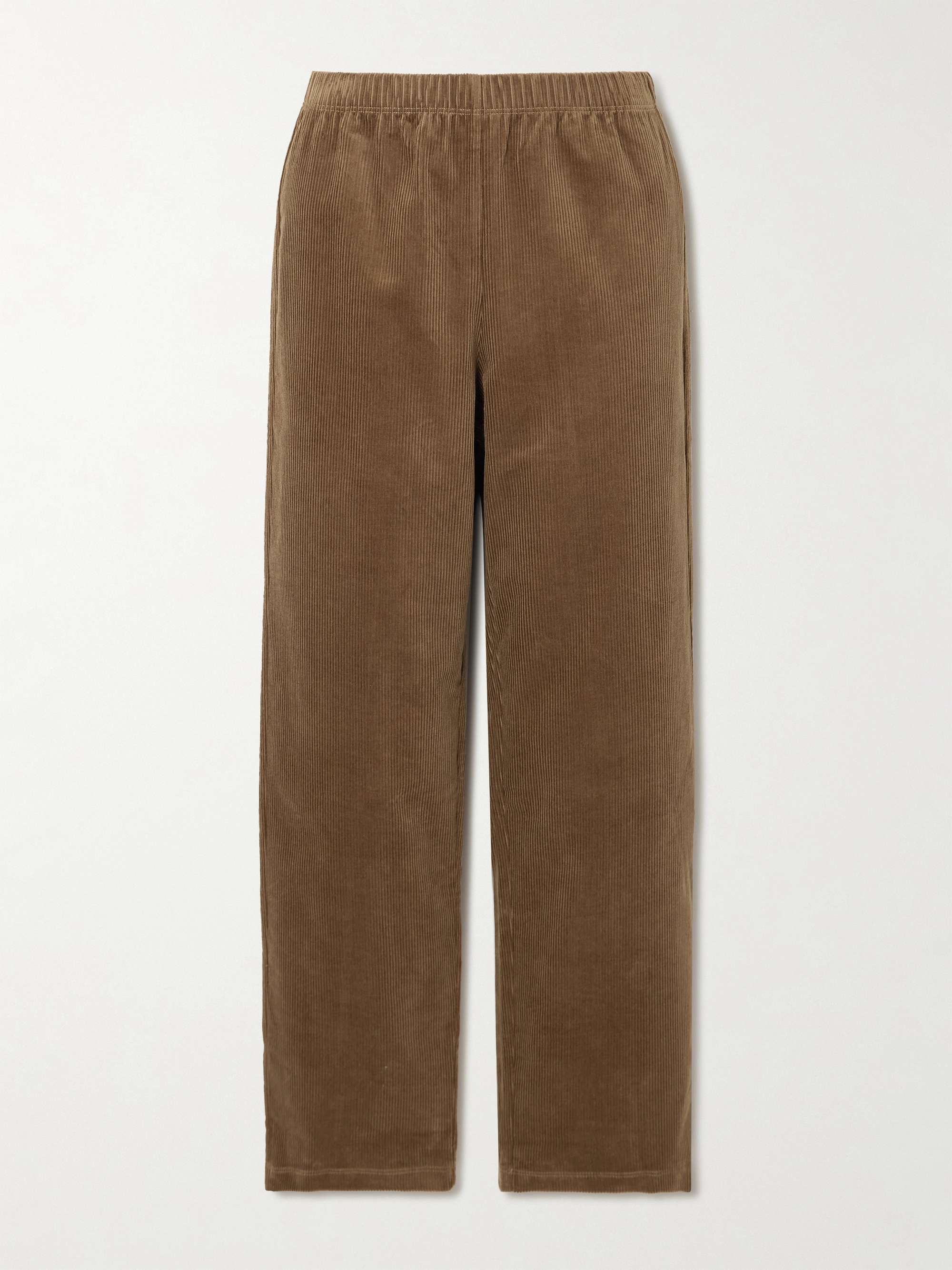 Stretch-cotton corduroy straight-leg pants view