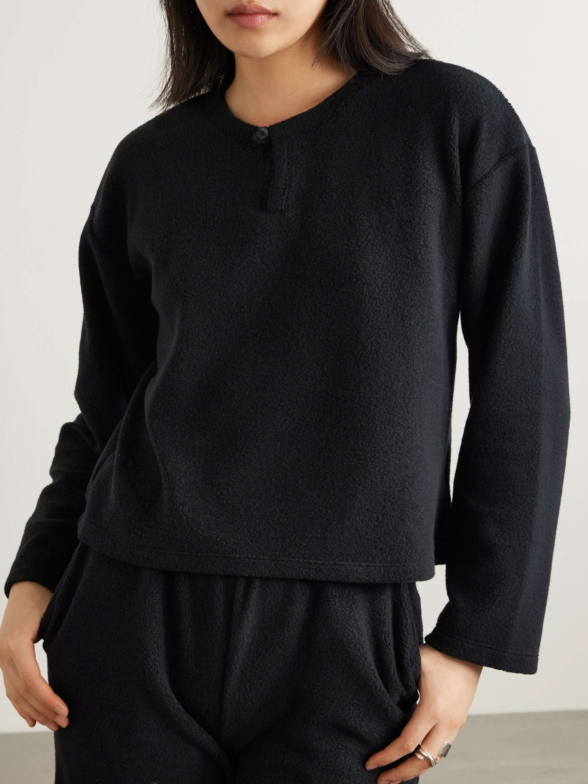 Teddy fleece Henley top view