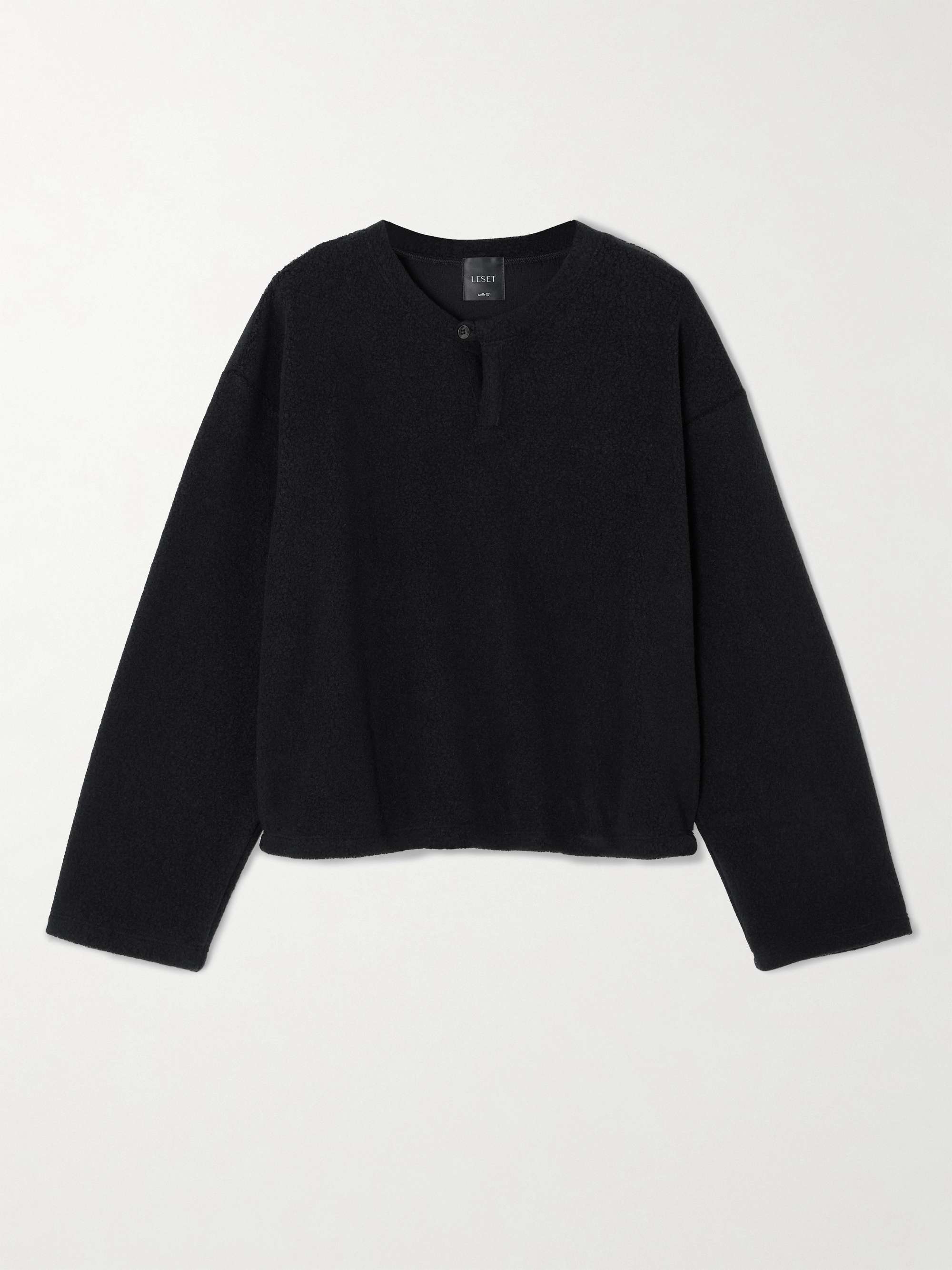 Teddy fleece Henley top view