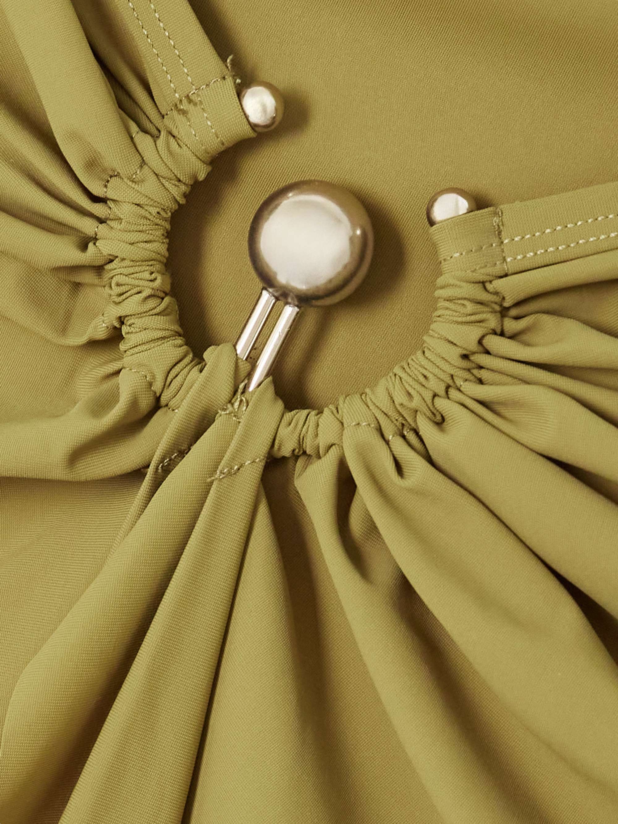 Orbit embellished ruched stretch-jersey maxi skirt view