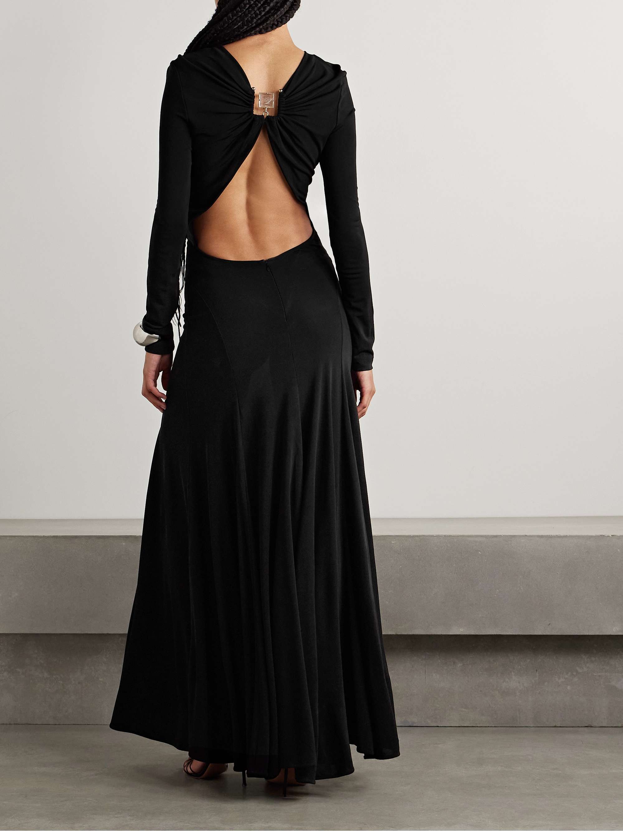 Maico embellished open-back stretch-jersey gown view