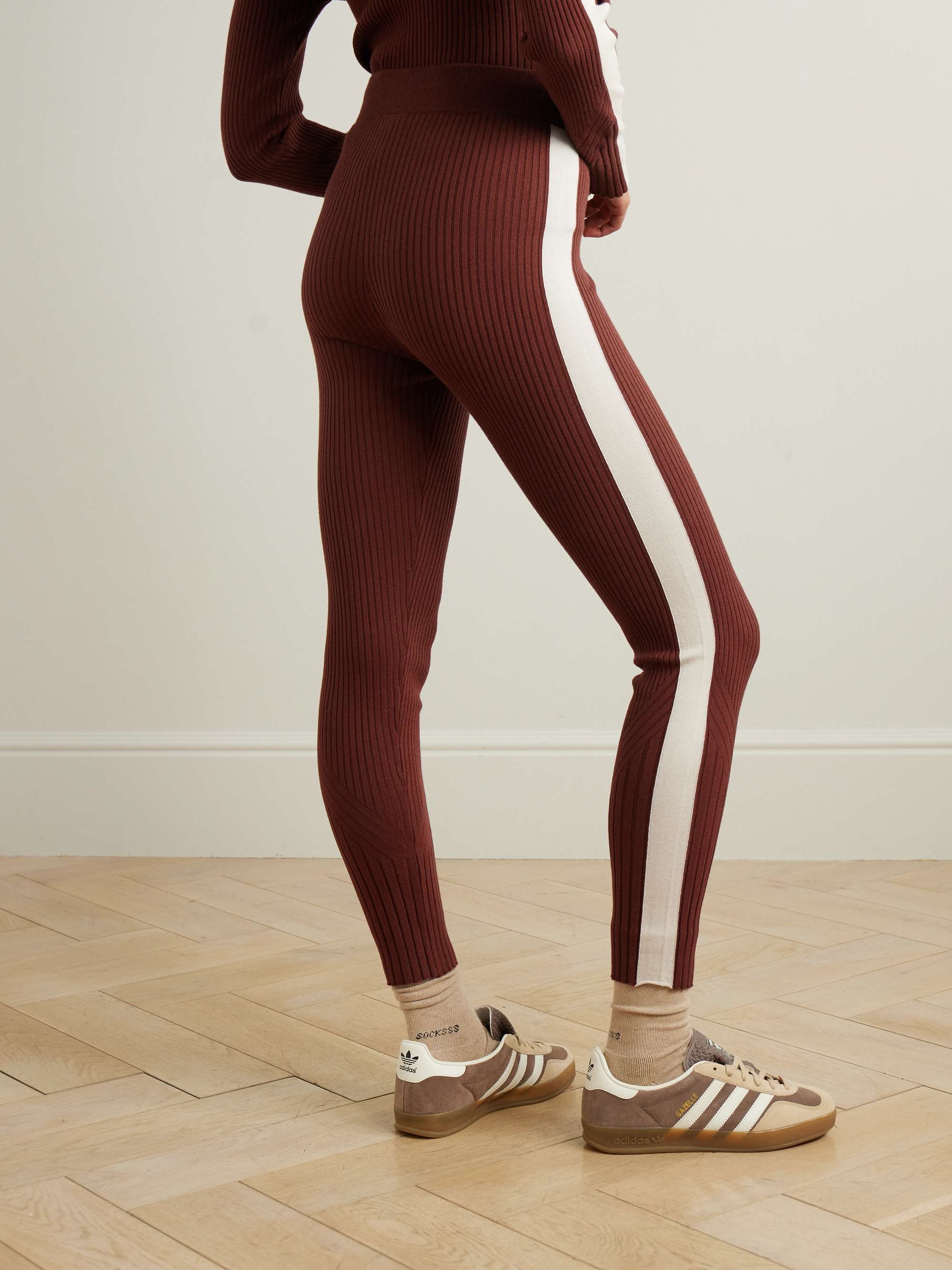 Aiden ribbed-knit leggings view