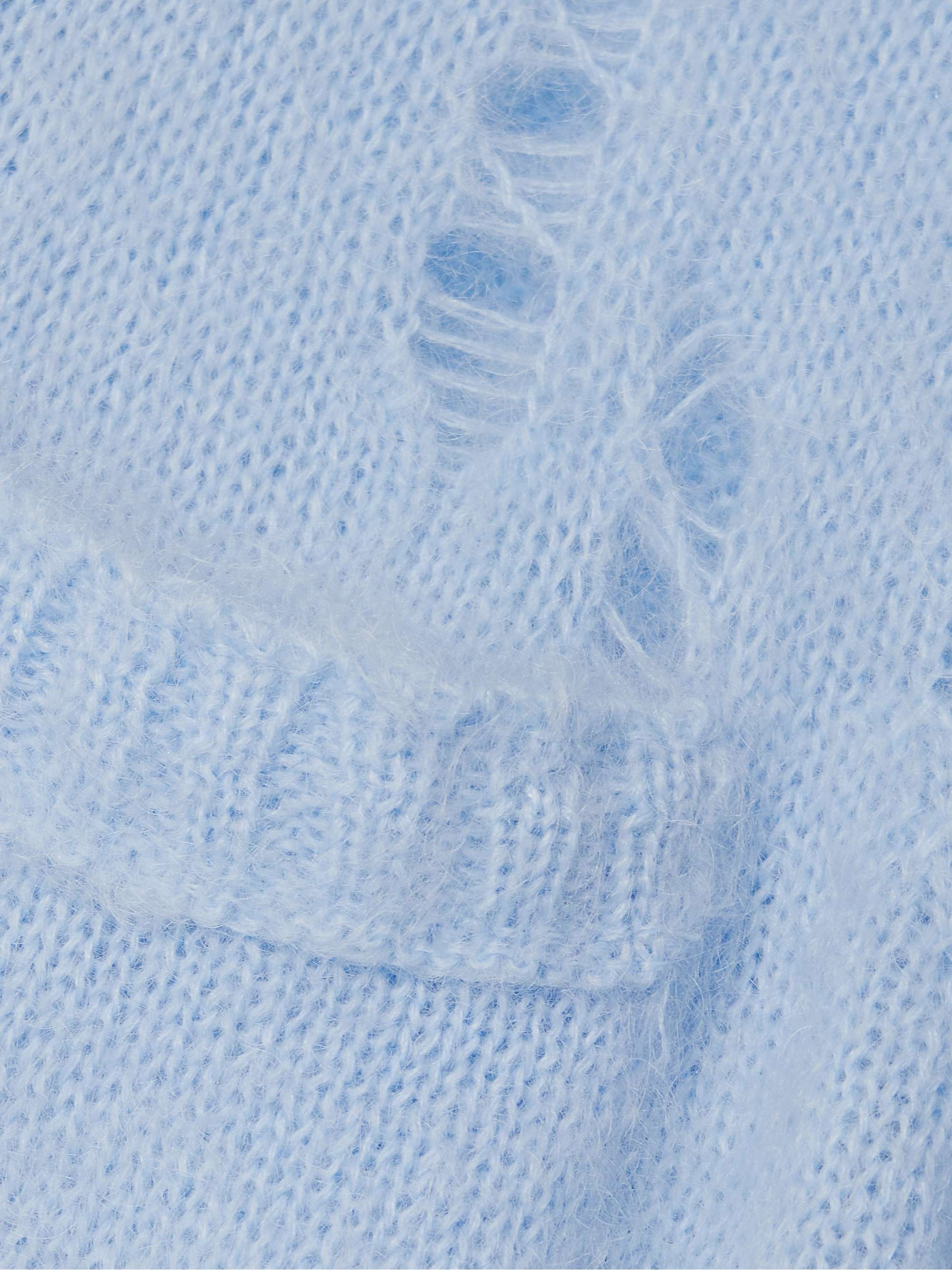 Distressed knitted cardigan view
