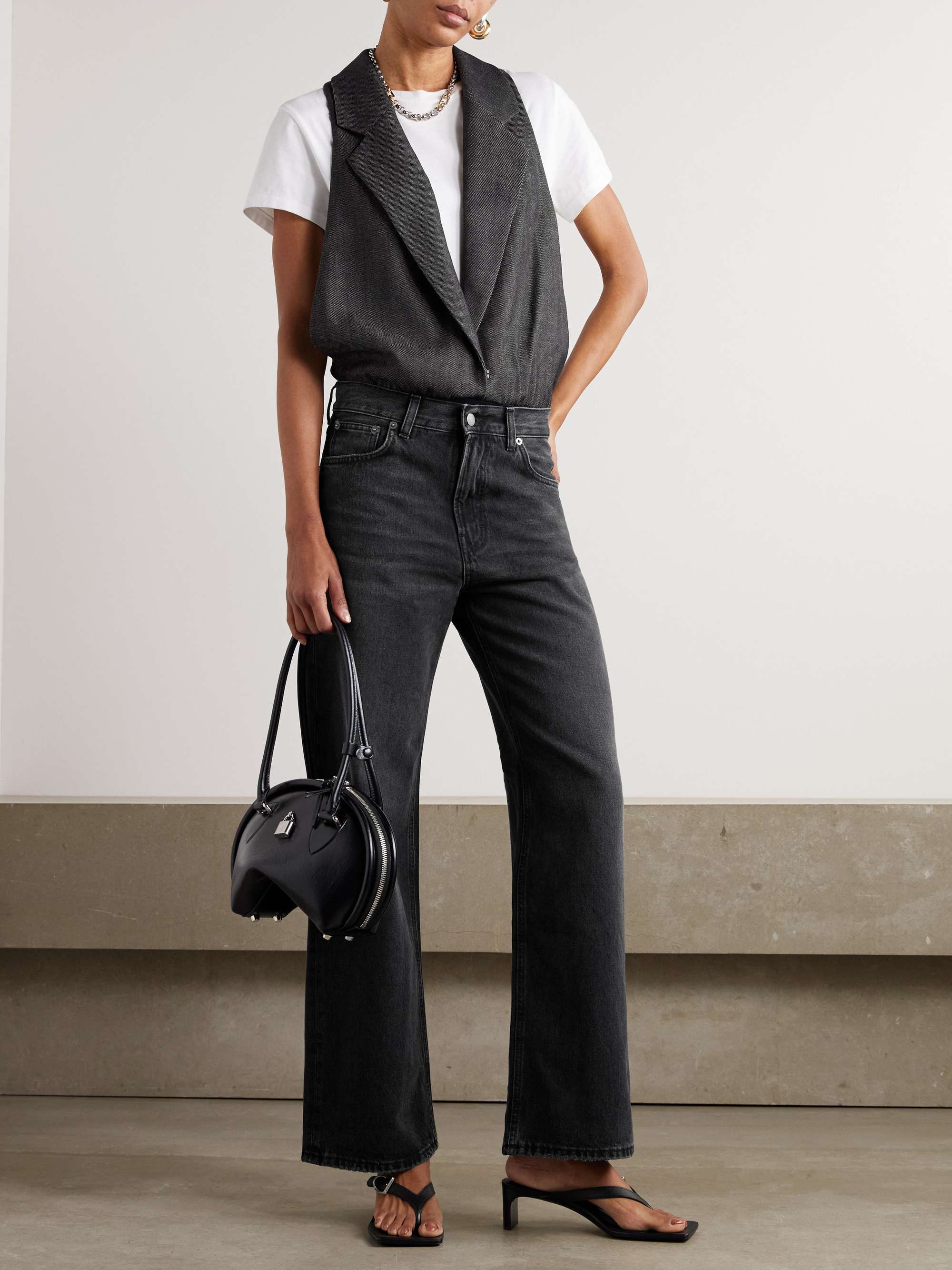 Korea high-rise wide-leg jeans view