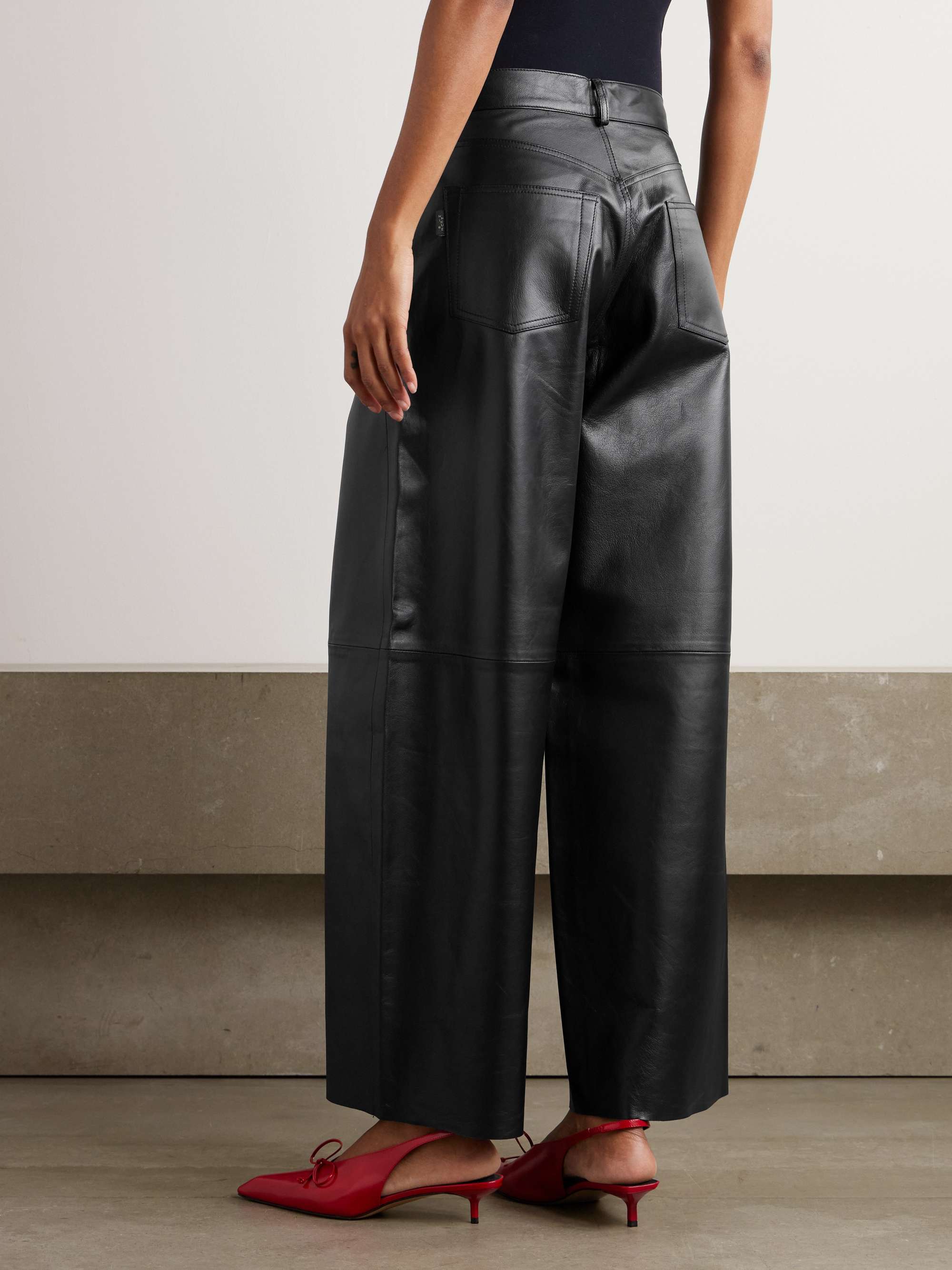 Bethany wide-leg leather pants view