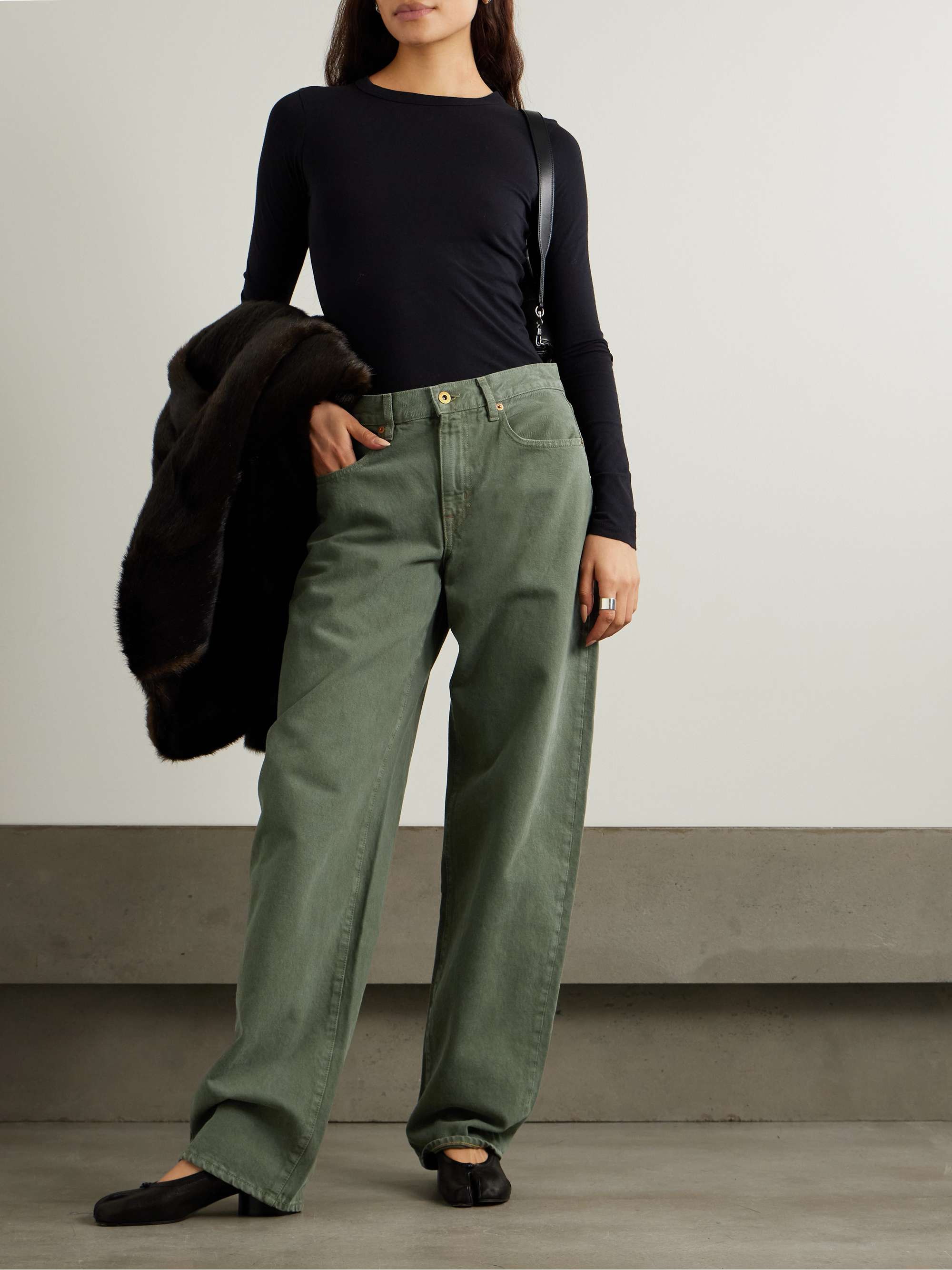 Tess Long high-rise wide-leg jeans view