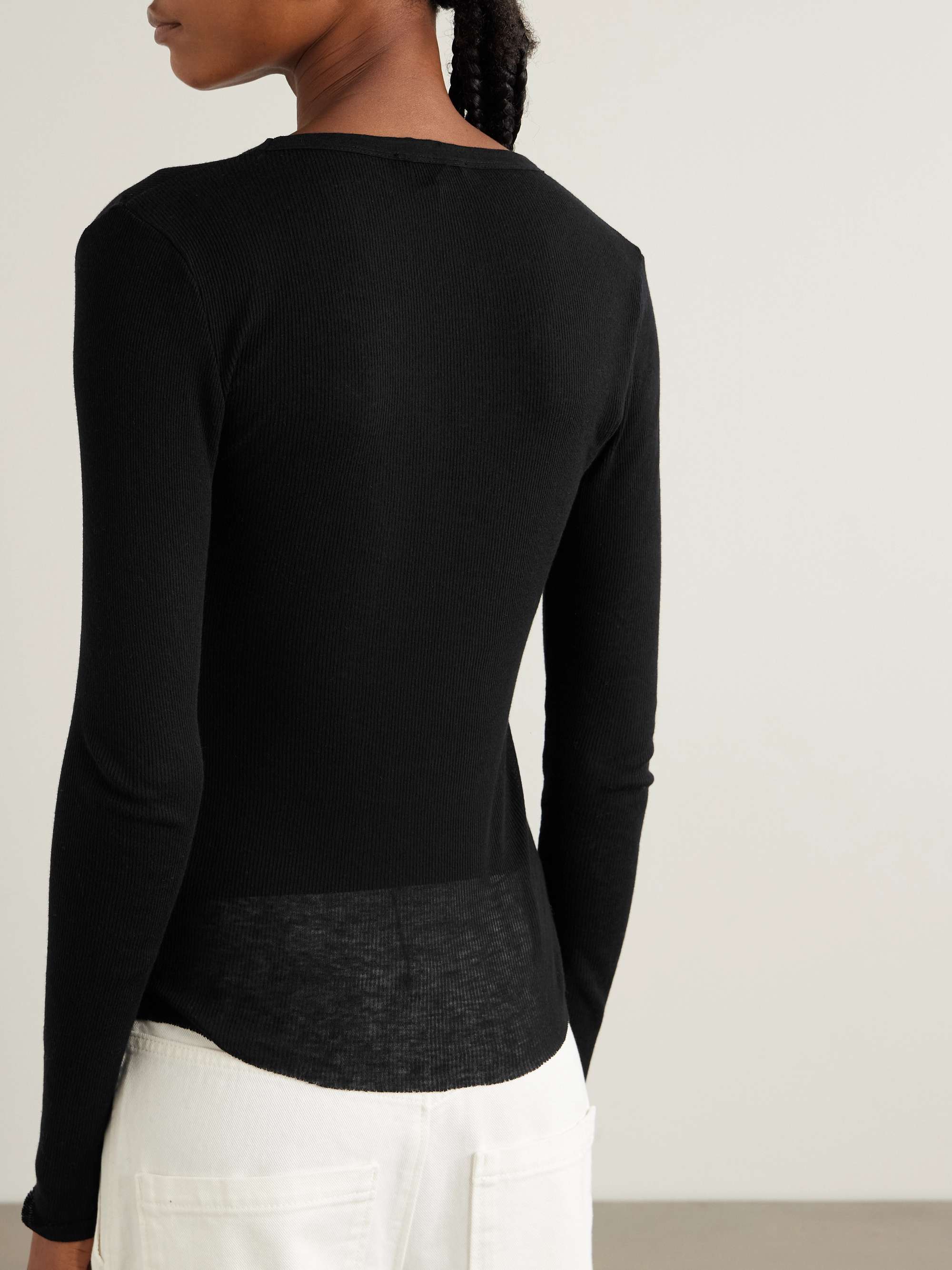Cotton and cashmere-blend jersey T-shirt view