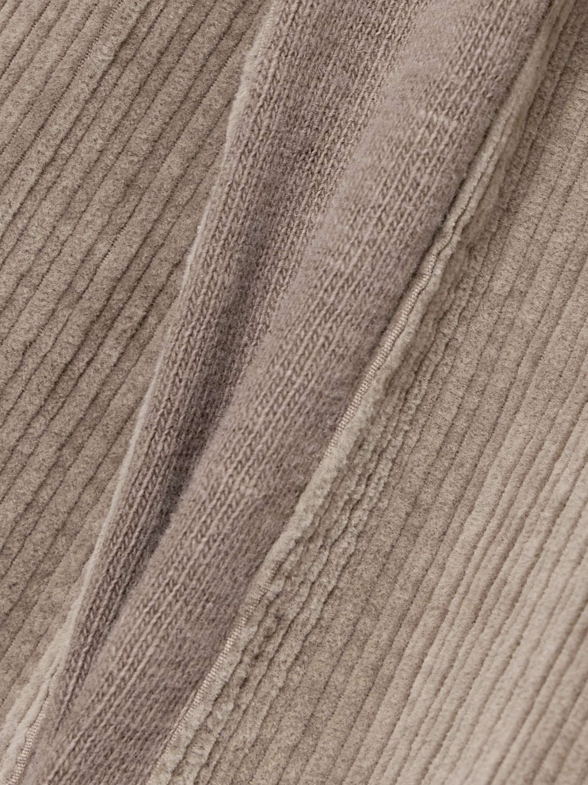Jersey-trimmed cotton-blend corduroy tapered track pants view