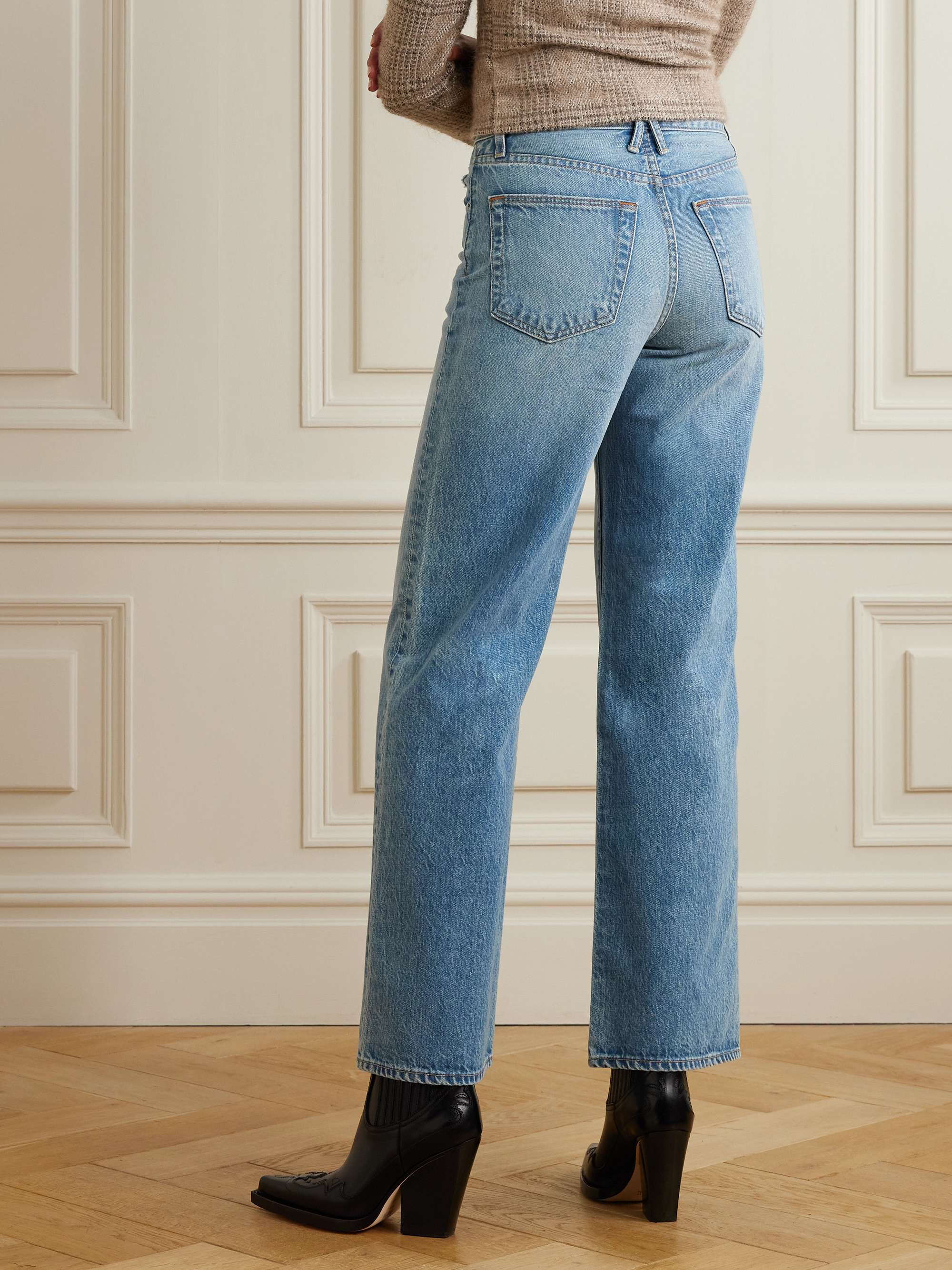 Grace frayed mid-rise wide-leg jeans view