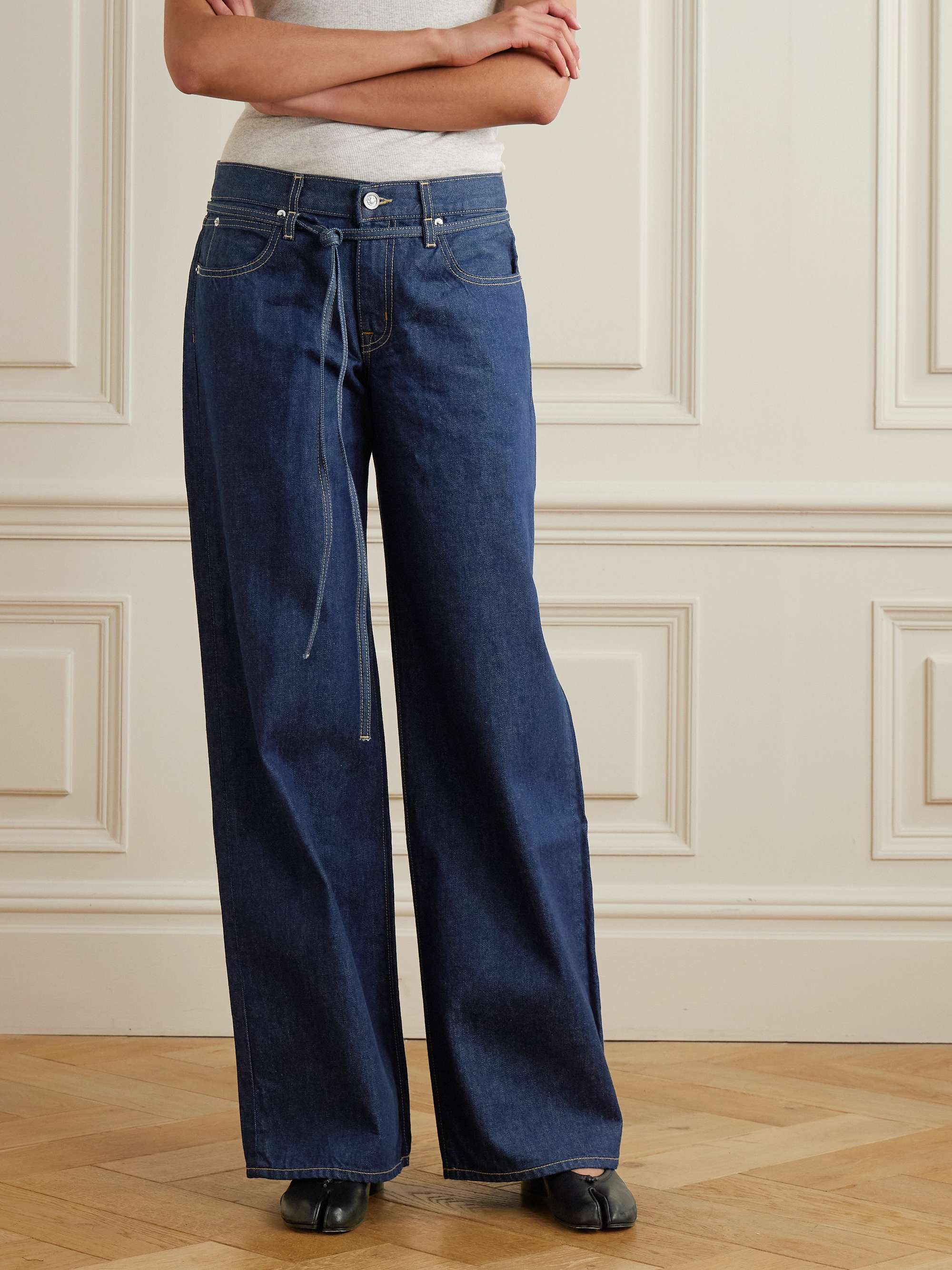 Mica belted low-rise wide-leg jeans view