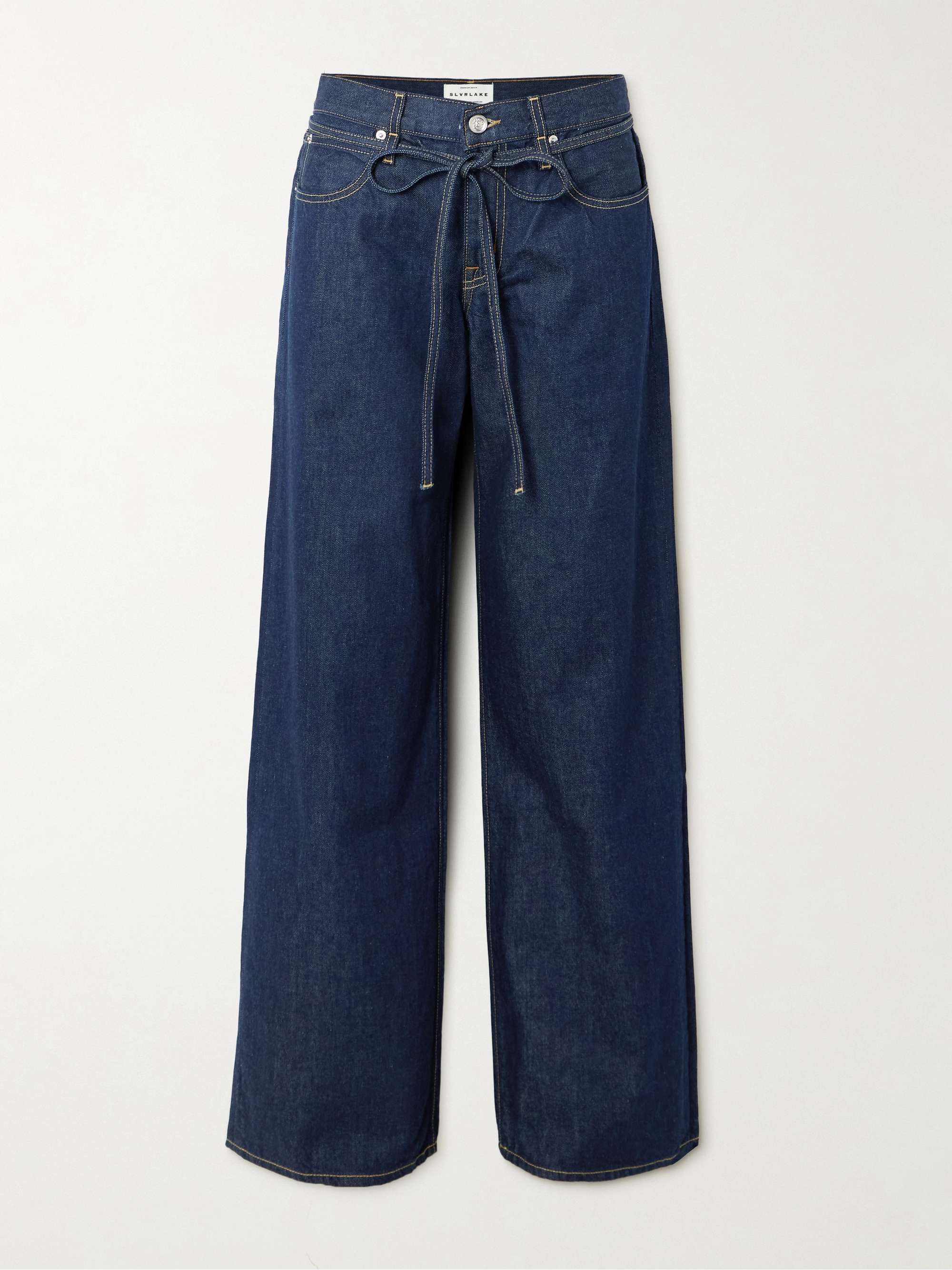 Mica belted low-rise wide-leg jeans view