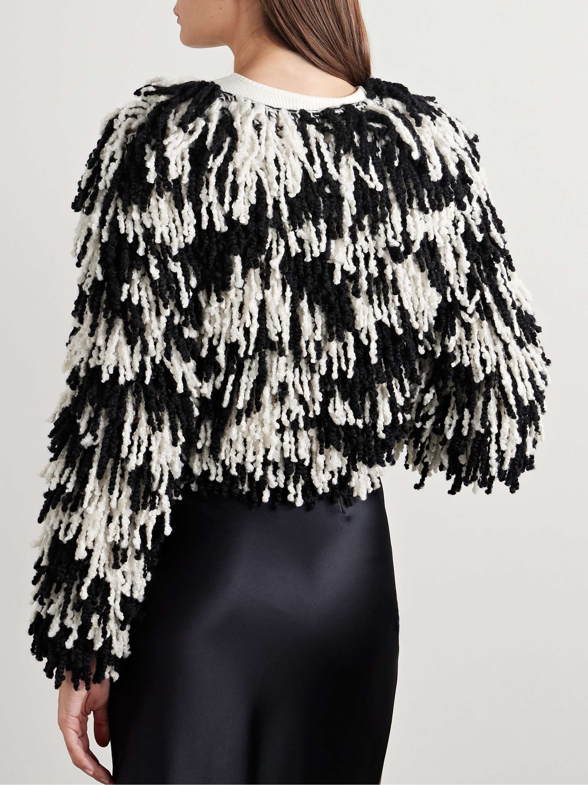 Shala cropped fringed cashmere cardigan view