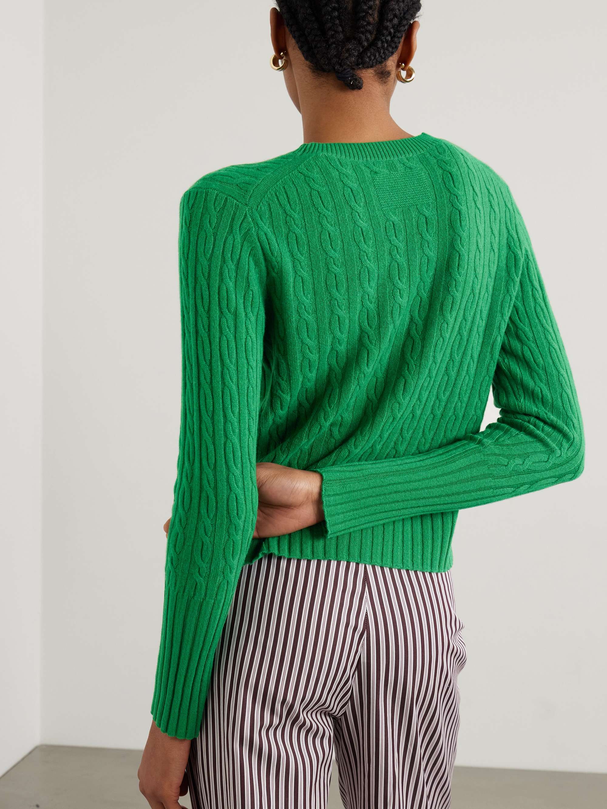 Twin cable-knit cashmere sweater view
