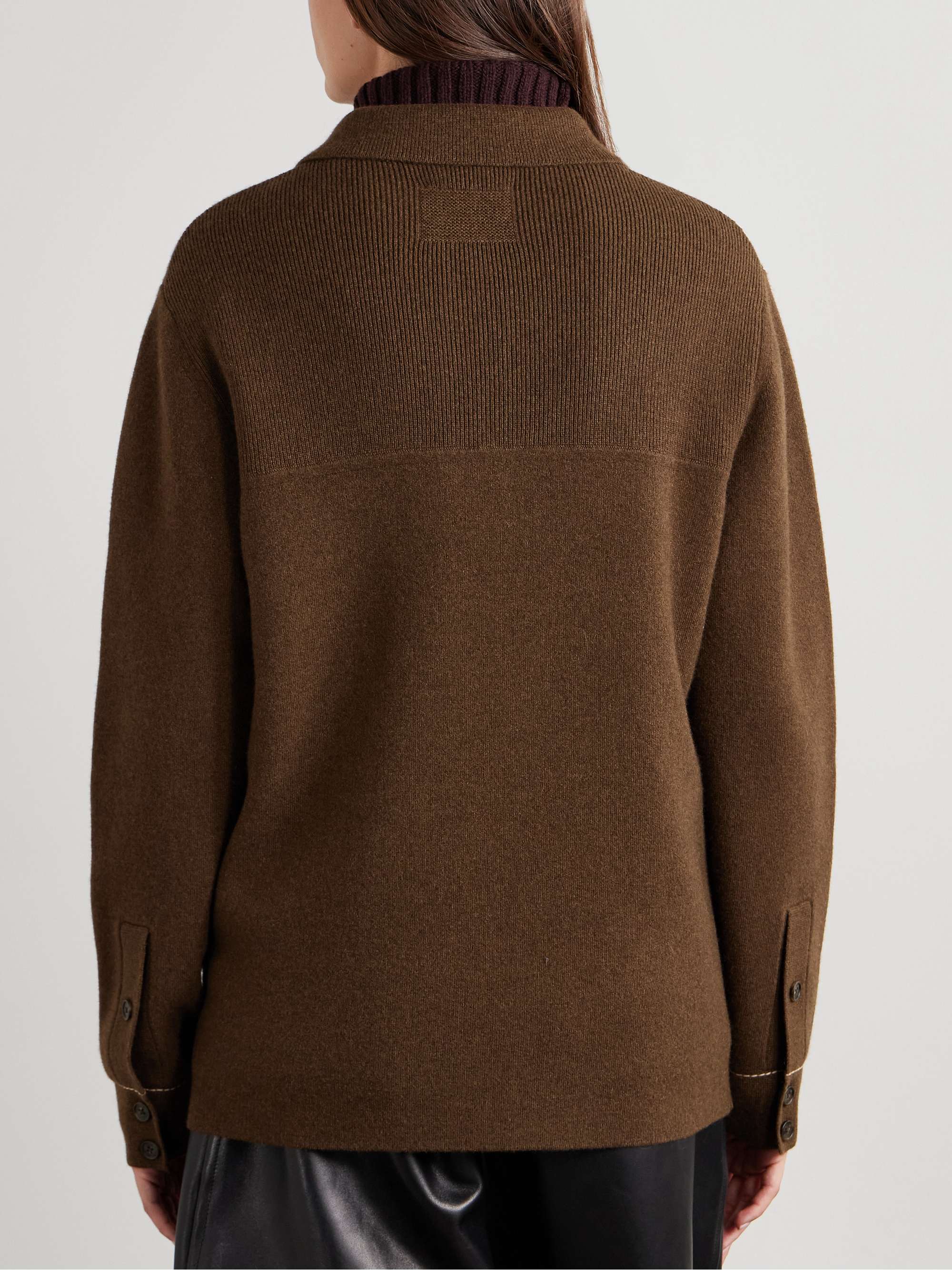 Industry oversized topstitched cashmere jacket view