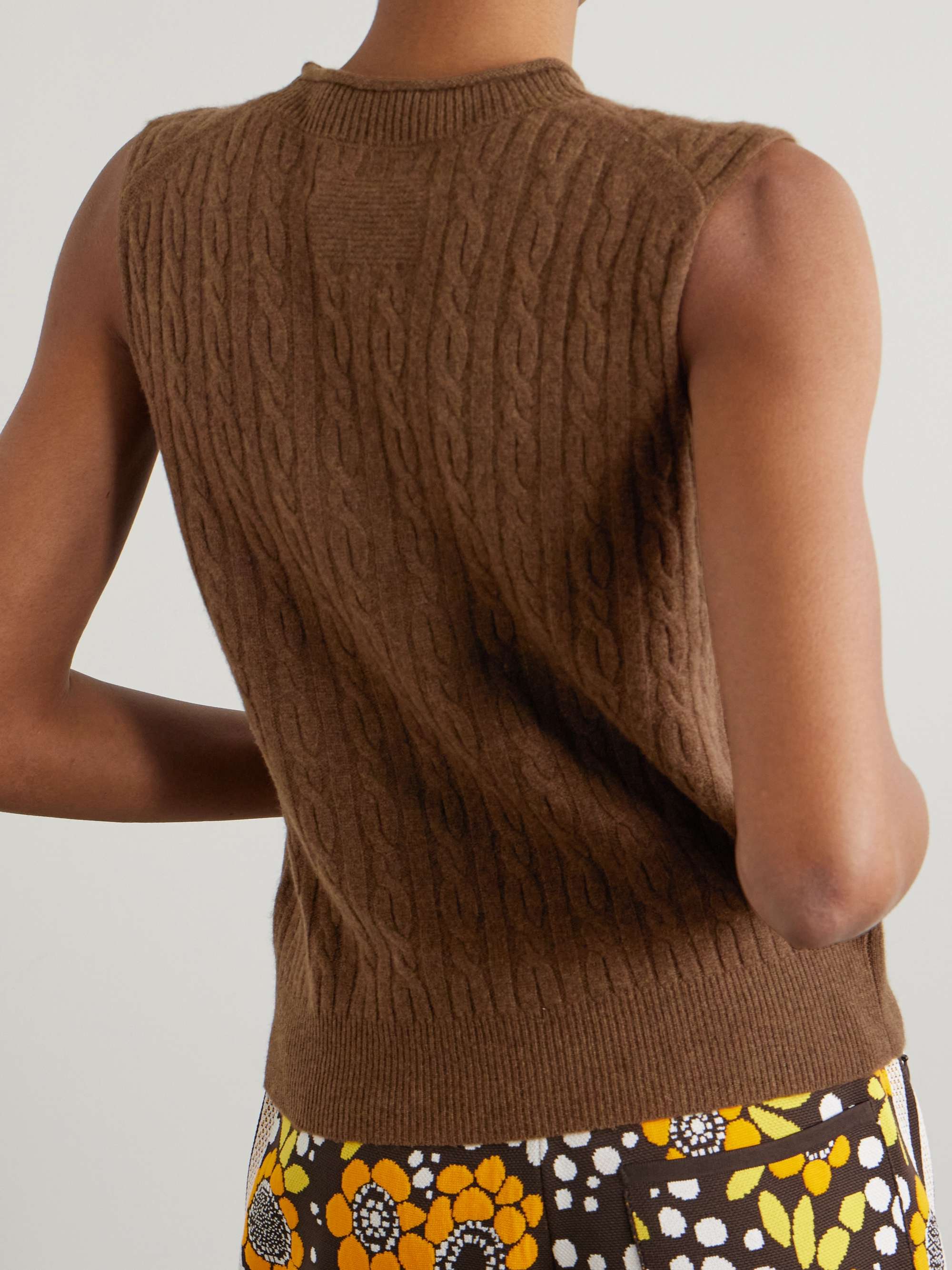 Cable-knit cashmere sweater vest view