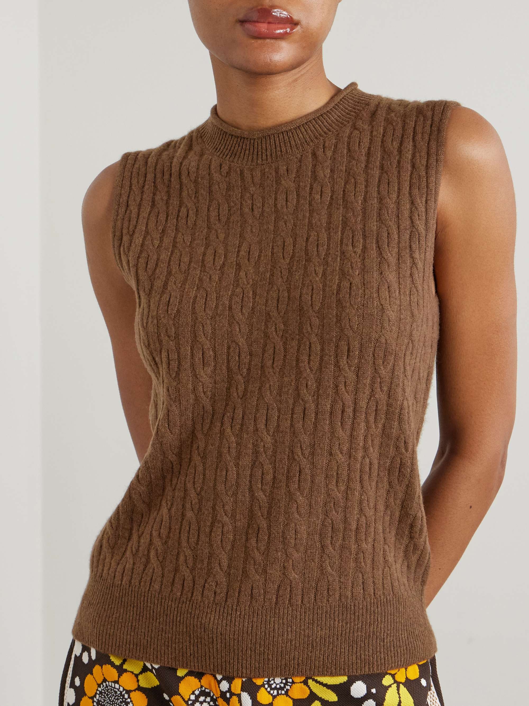 Cable-knit cashmere sweater vest view