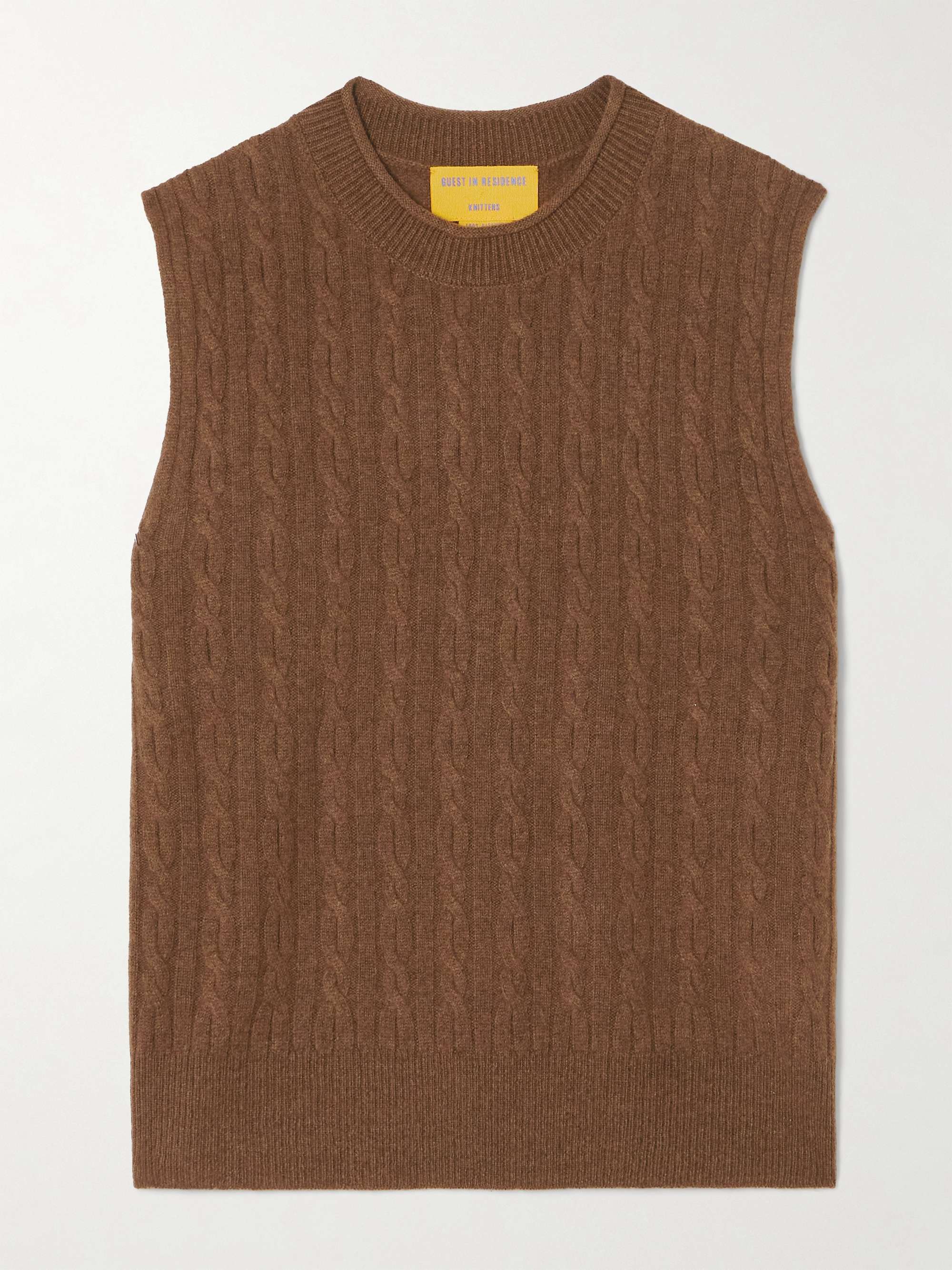 Cable-knit cashmere sweater vest view
