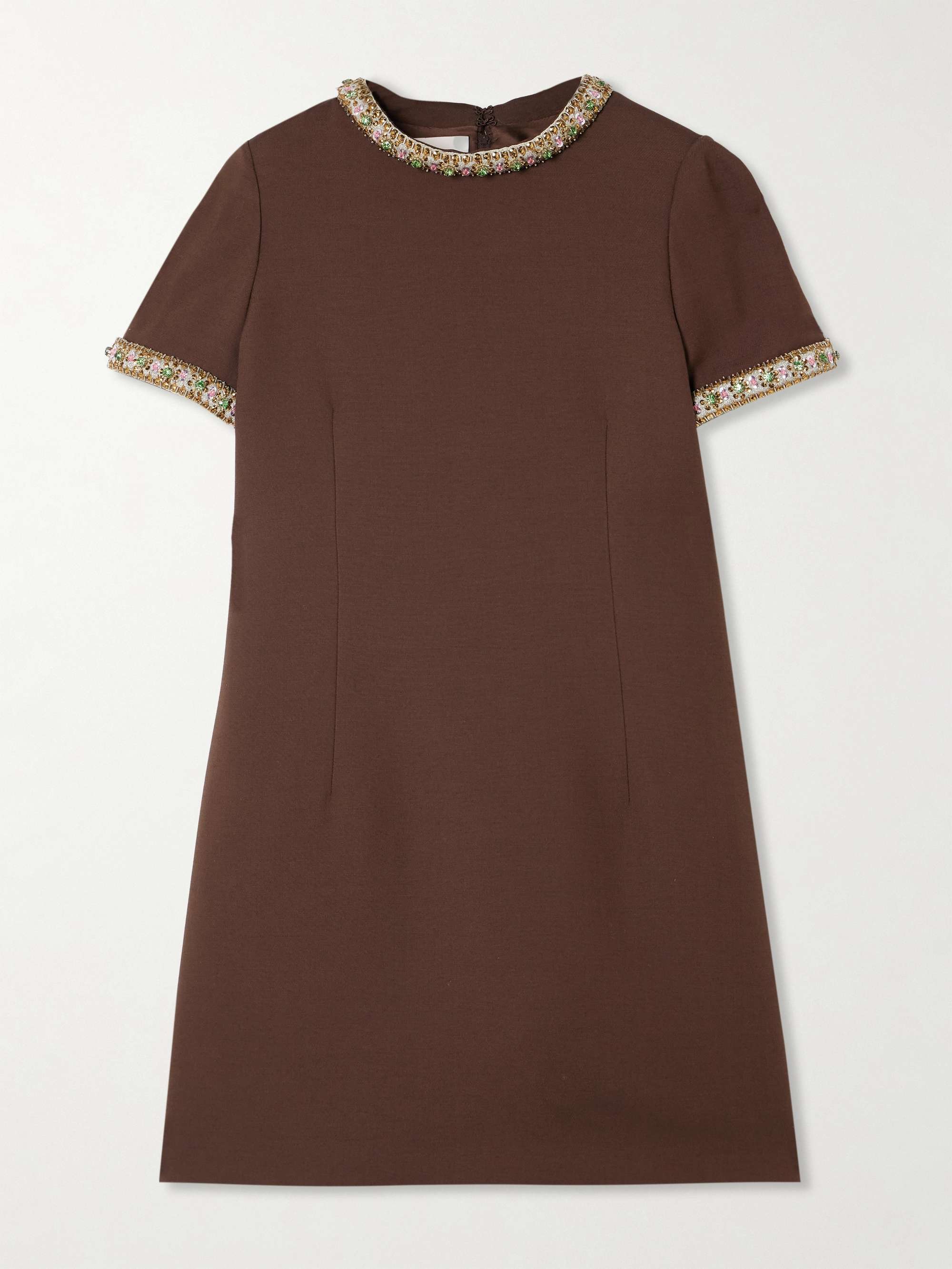 Embellished wool and silk-blend mini dress view