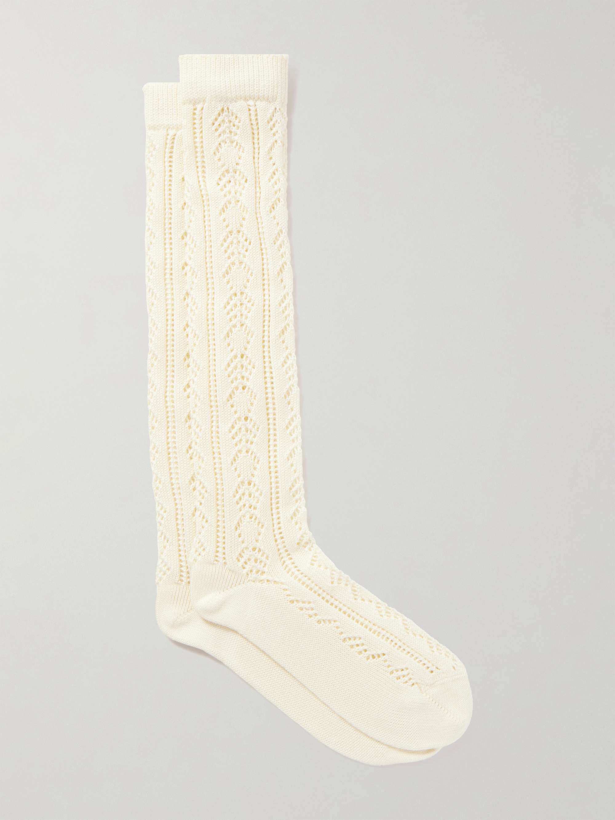 Embellished pointelle-knit cotton socks view
