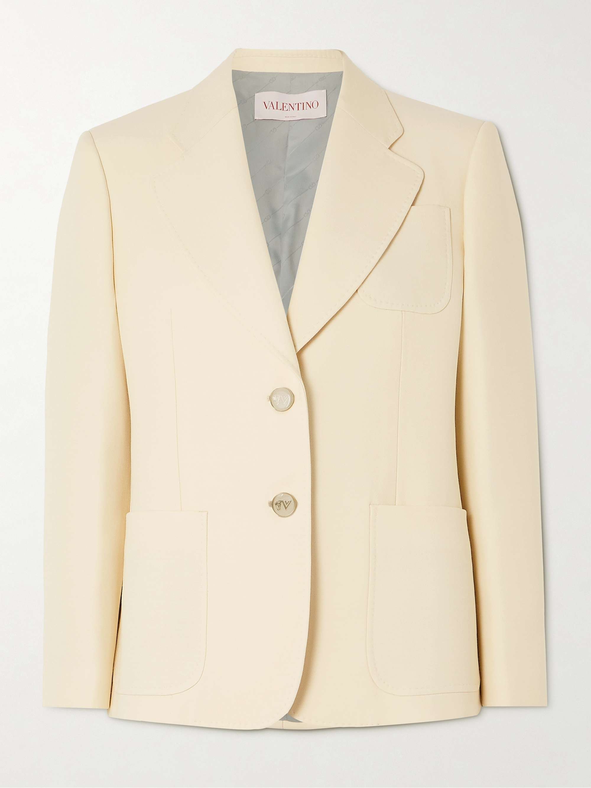 Wool and silk-blend crepe blazer view