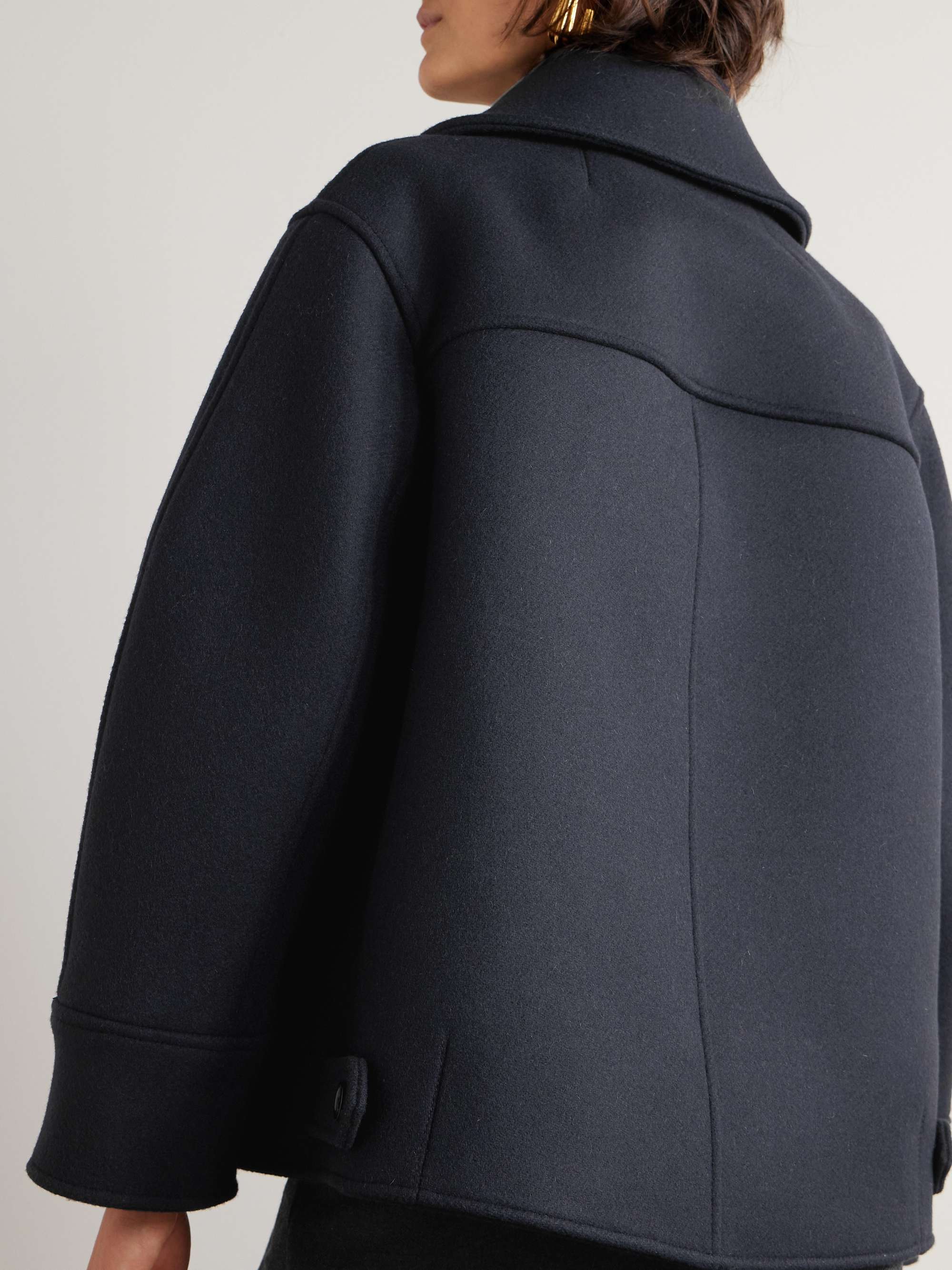 Oversized double-breasted wool-twill coat view