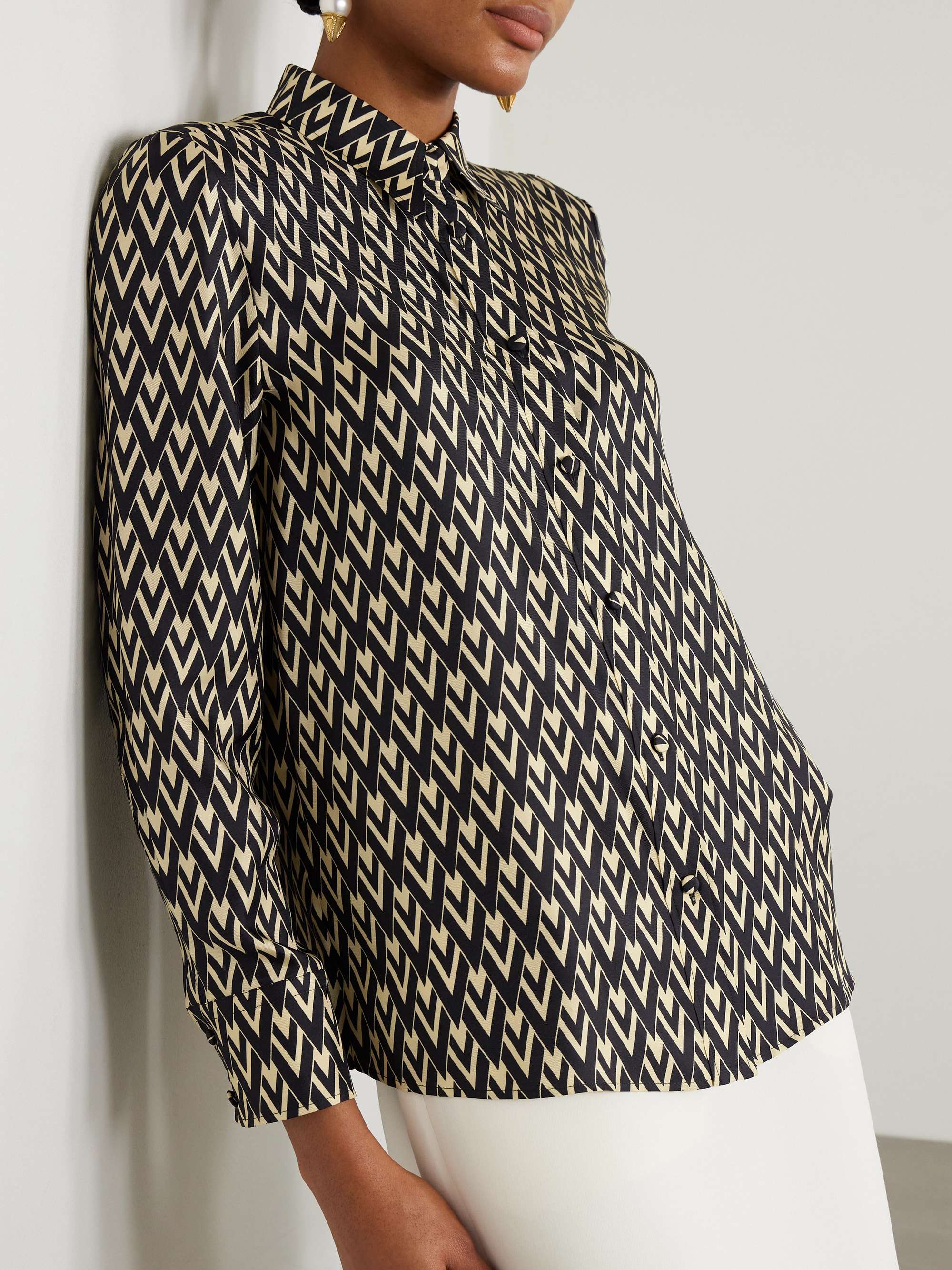 Printed silk-twill shirt view